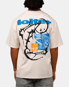 Layered Shoulder Design Loiter Empire T-Shirt Off White