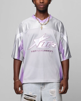 Reflective Accent Strips Loiter End Zone Jersey Grey/Purple