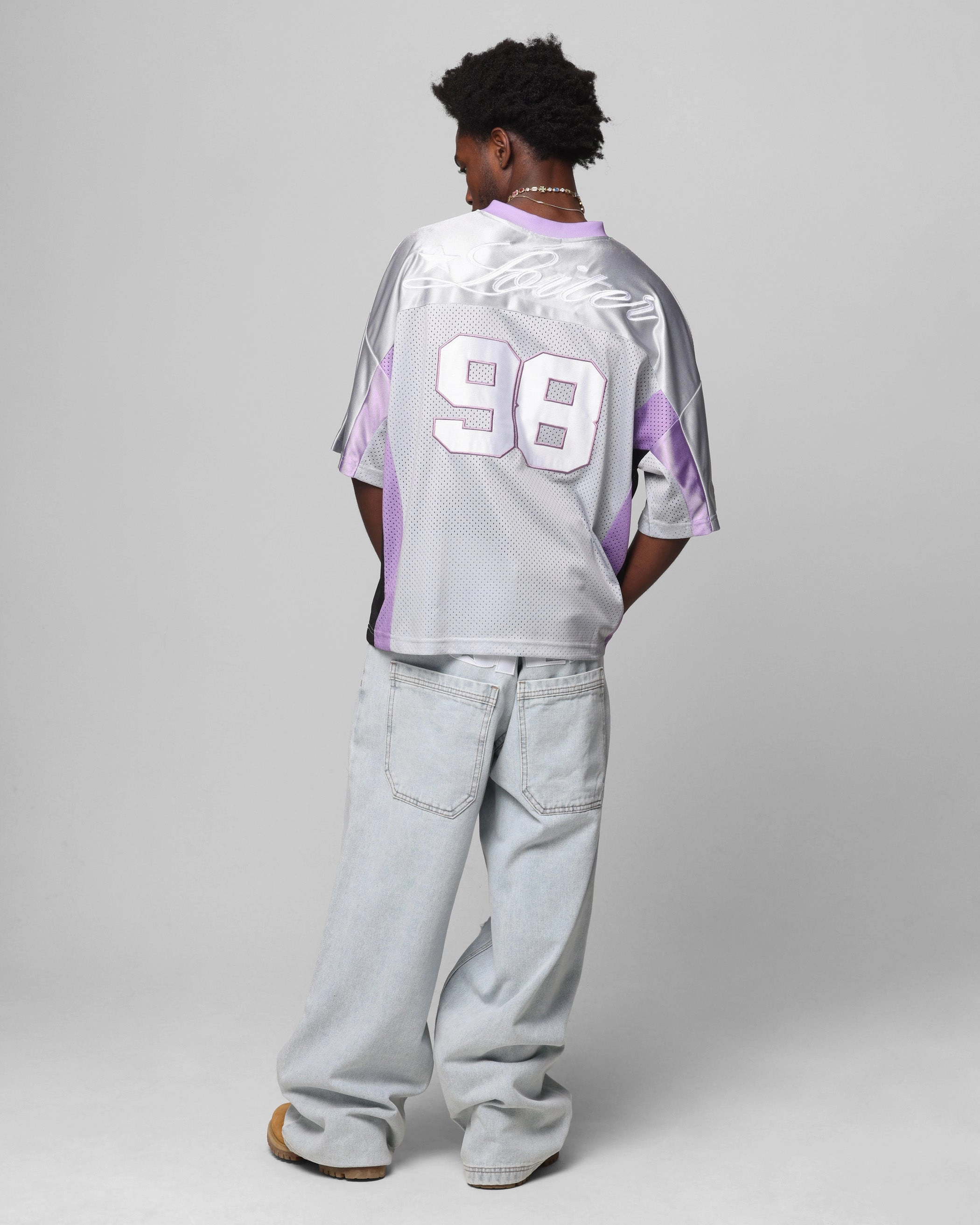 Loiter End Zone Jersey Grey/Purple Action Performance