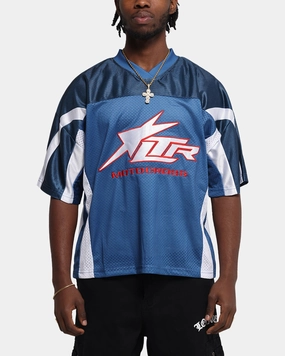 Loiter End Zone Jersey Navy Relaxed Neckline