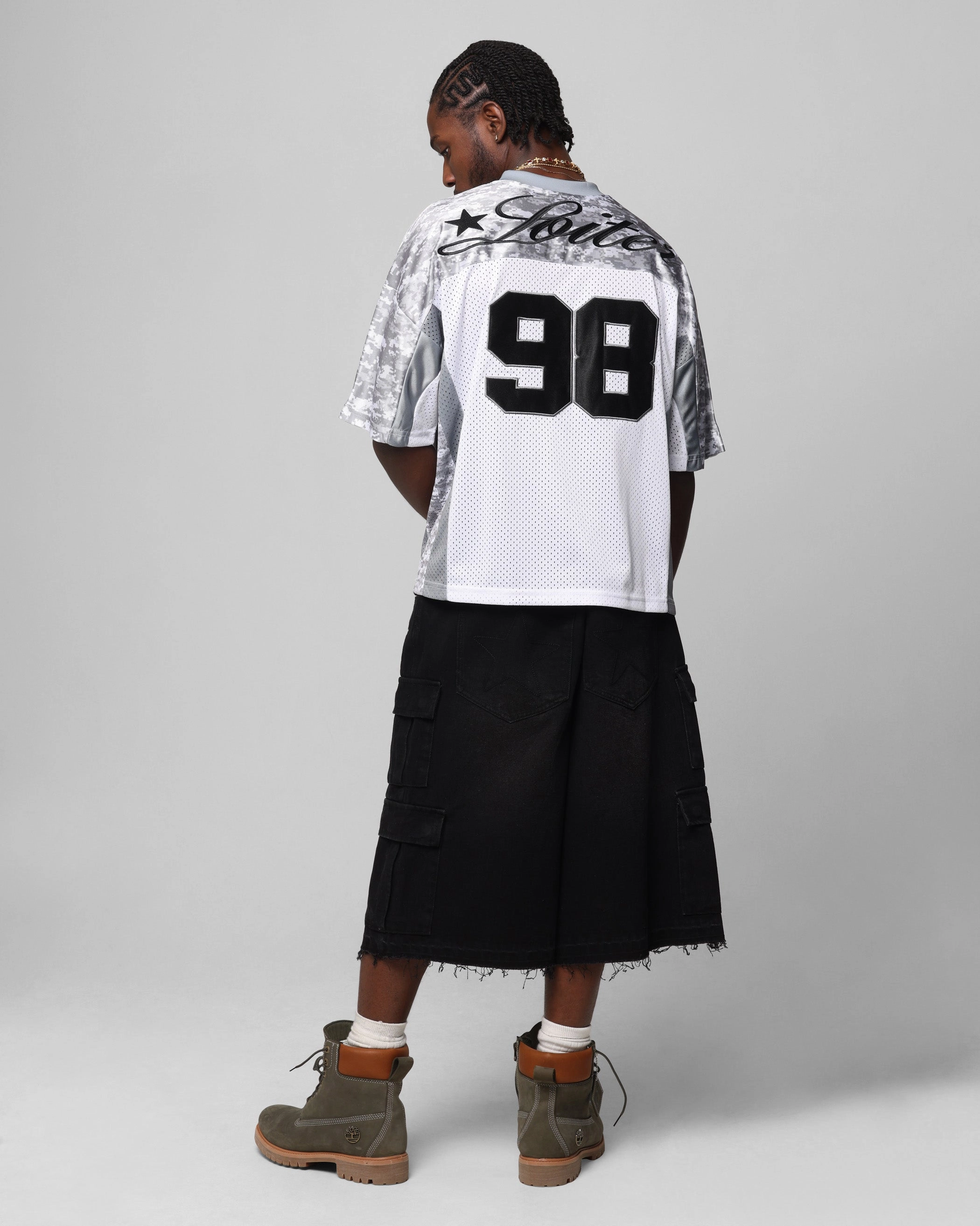 Airflow Enhancing Texture Double Stitched Hem Loiter End Zone Jersey Snow Camo