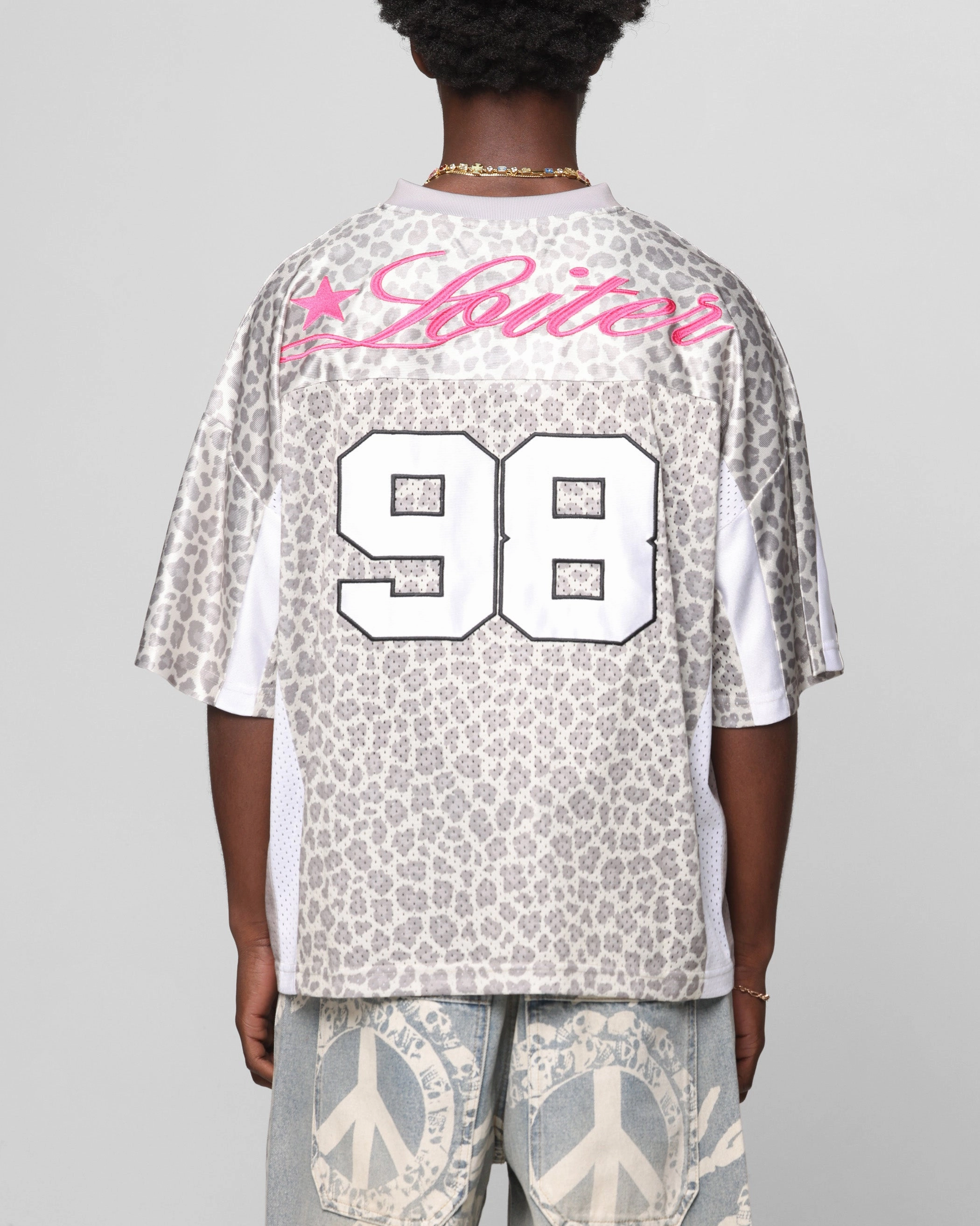 Loiter End Zone Jersey Snow Leopard Reflective Safety Details Ribbed Hem Detail