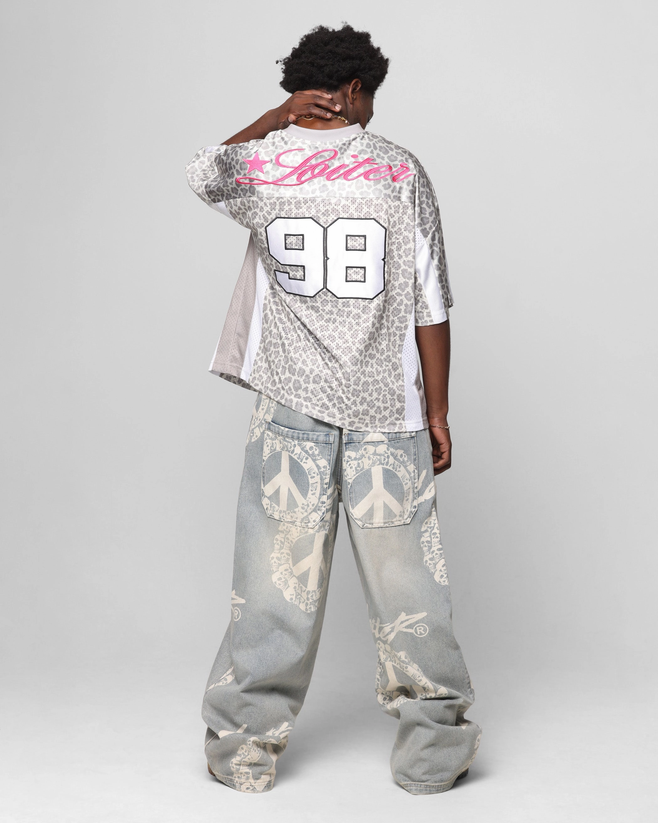 Loiter End Zone Jersey Snow Leopard Hybrid Ply Construction