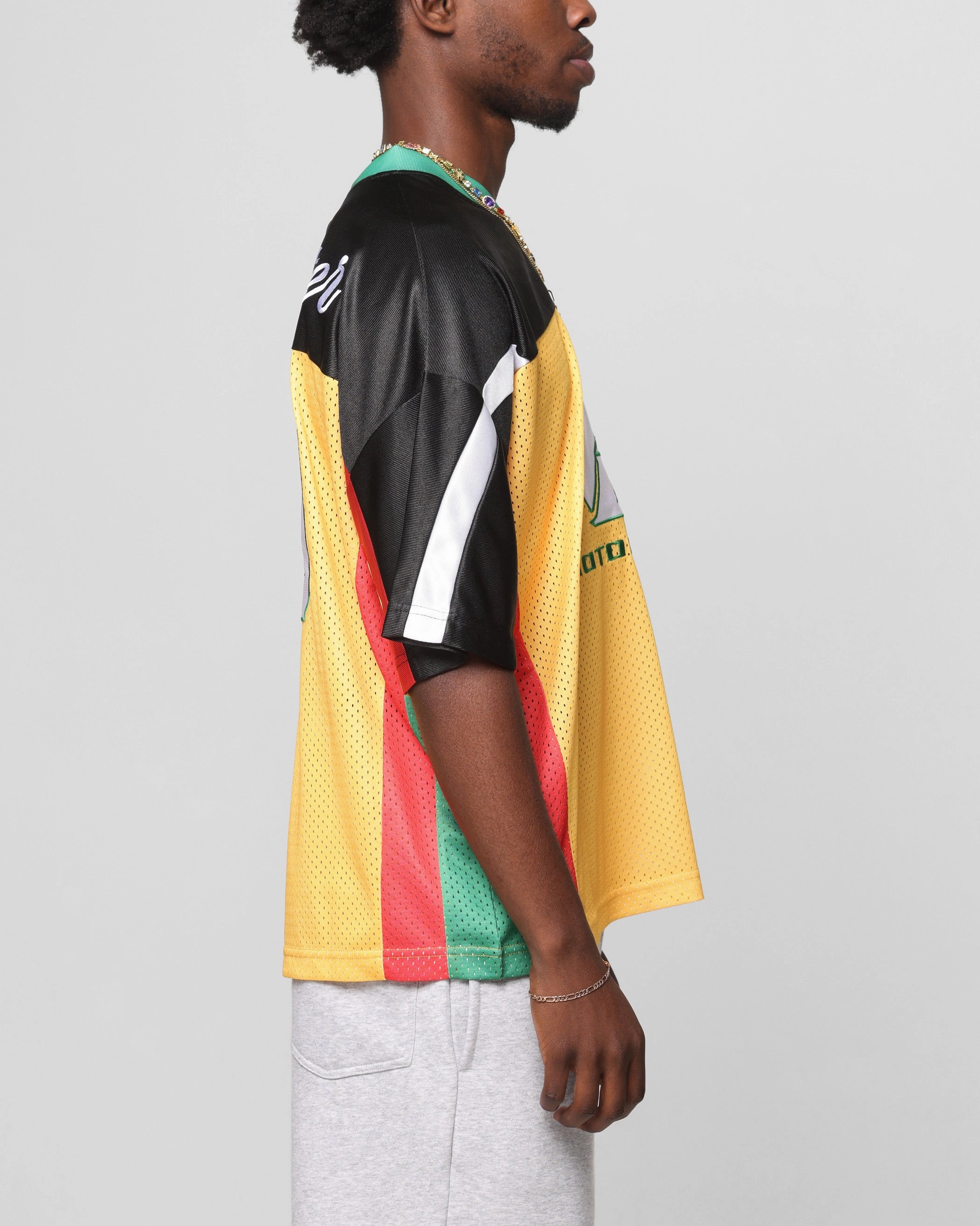 Antibacterial Fiber Blend Hybrid Fabric Blends Loiter End Zone Jersey Yellow/Green/Red