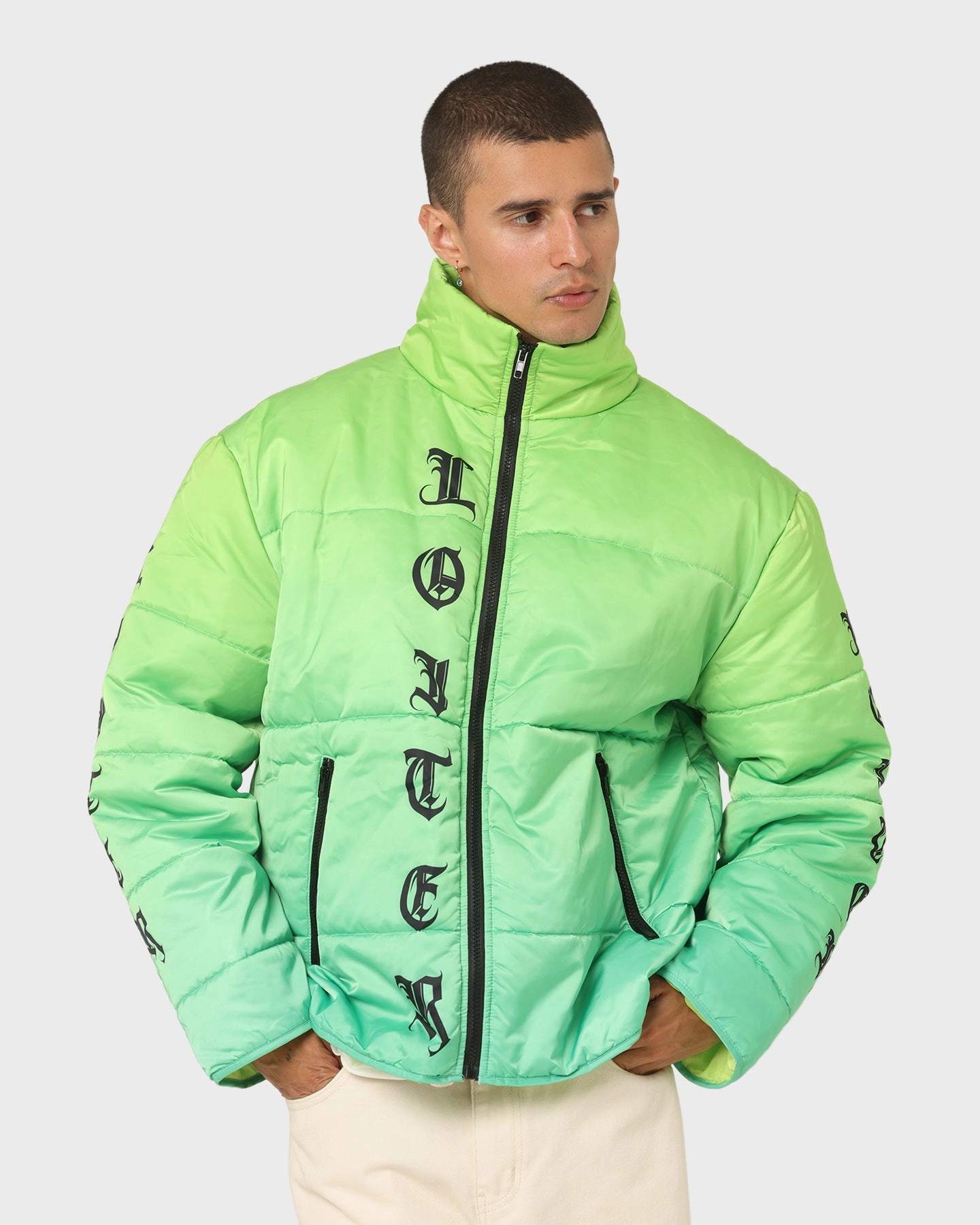Loiter Eternal Puffer Jacket Neon Green Bright Tones