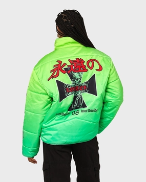 pattern - mixing Loiter Eternal Puffer Jacket Neon Green