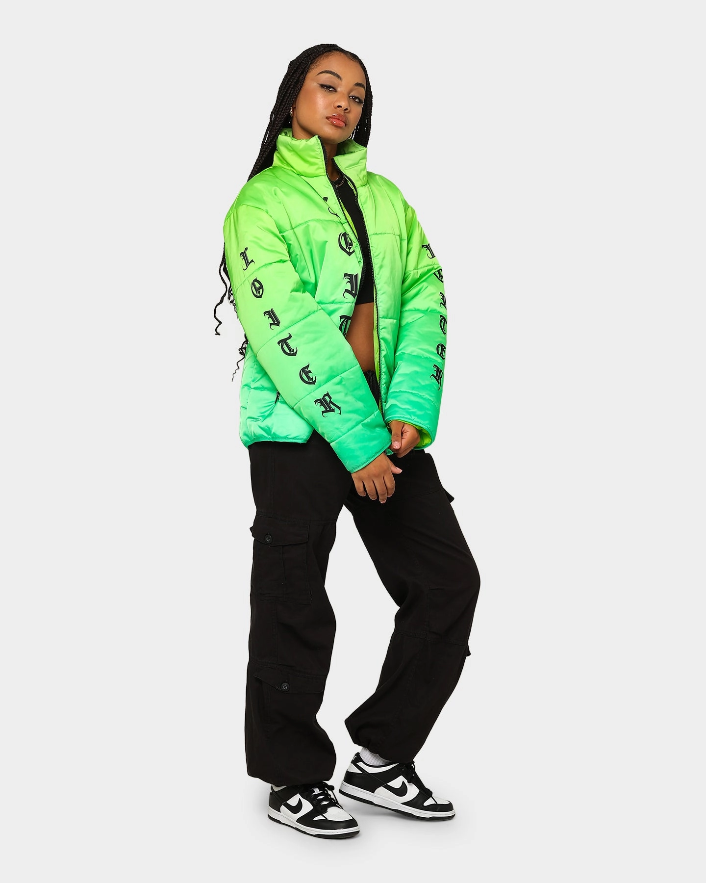Loiter Eternal Puffer Jacket Neon Green Hairspray
