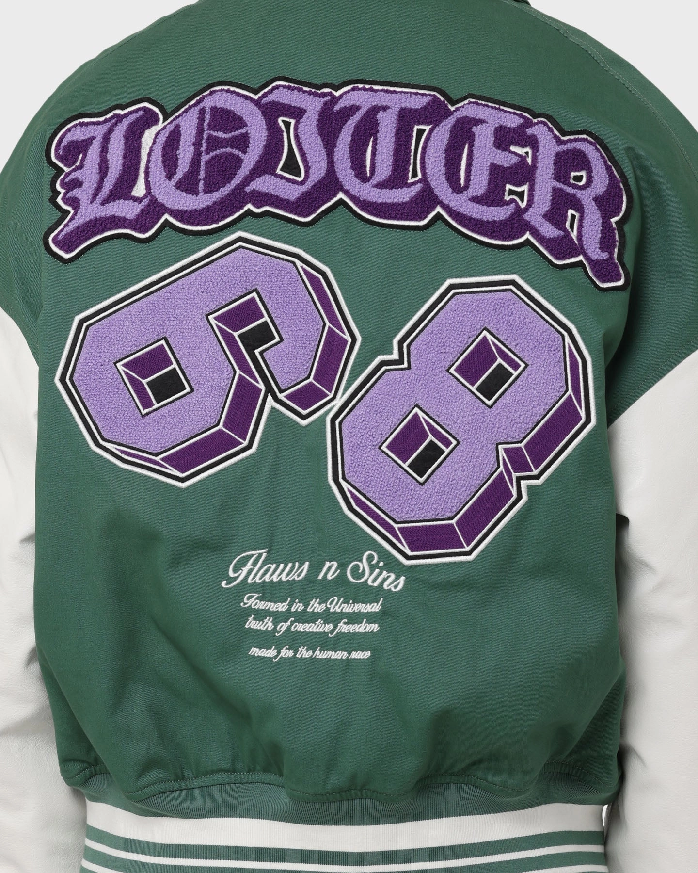 Loiter Ethereal Varsity Jacket Green Non Restrictive Silhouette Comb