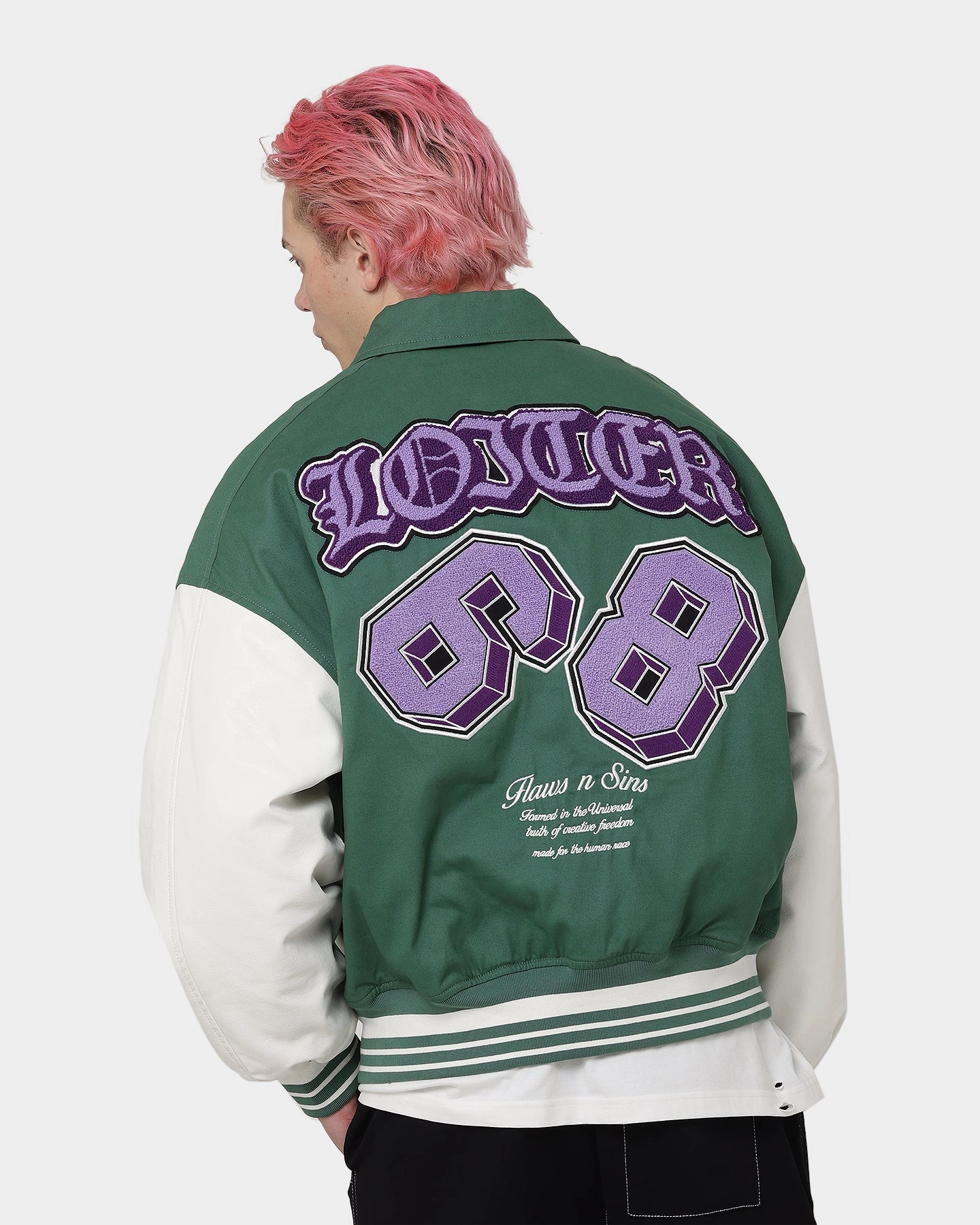 Loiter Ethereal Varsity Jacket Green All Weather Performance