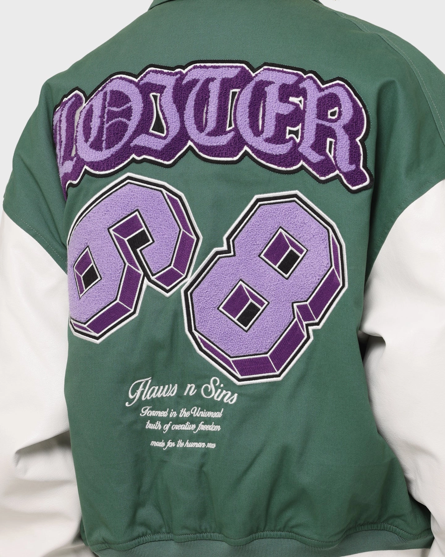 Loiter Ethereal Varsity Jacket Green full-zip Heat Control