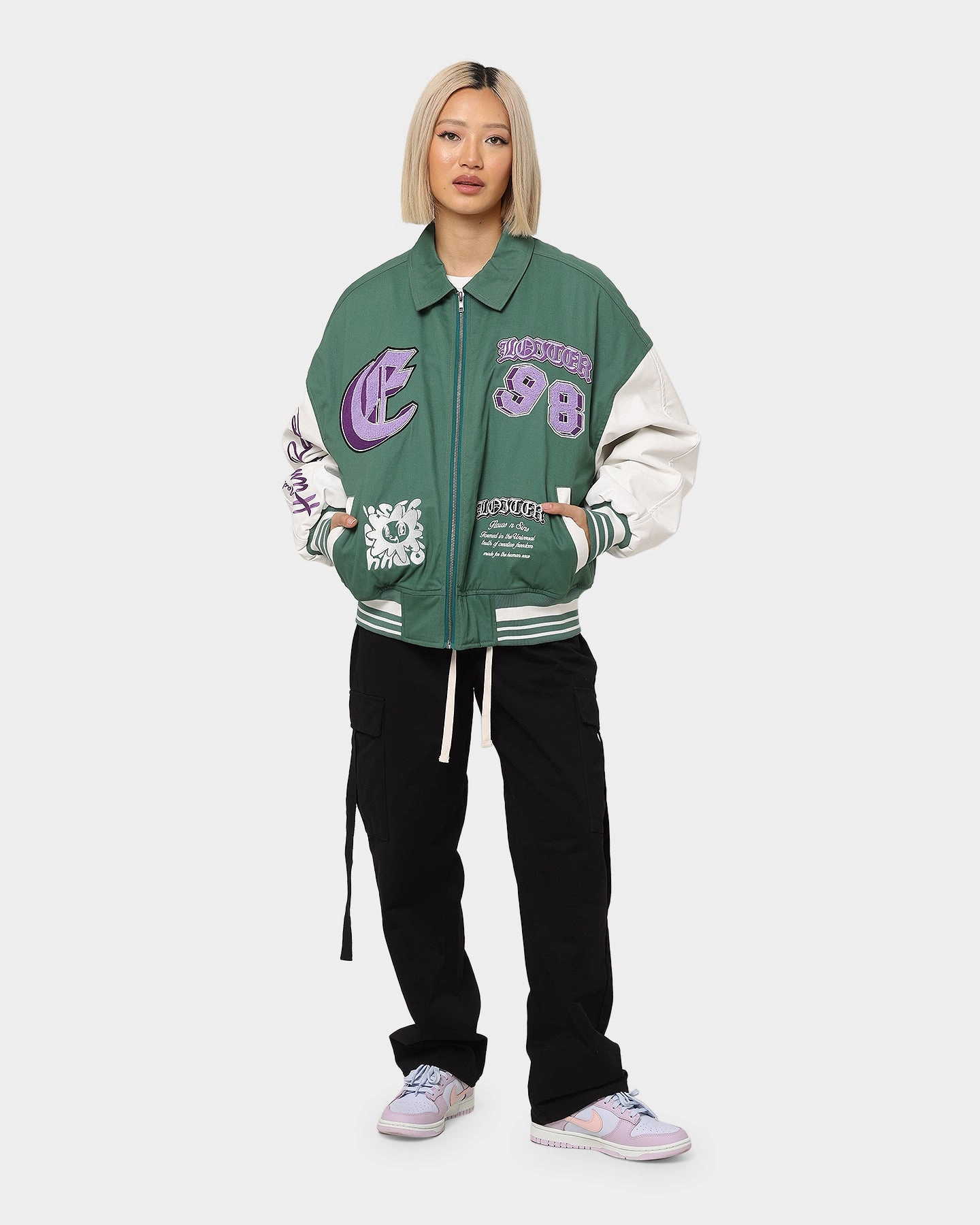 Wilderness Picture Loiter Ethereal Varsity Jacket Green