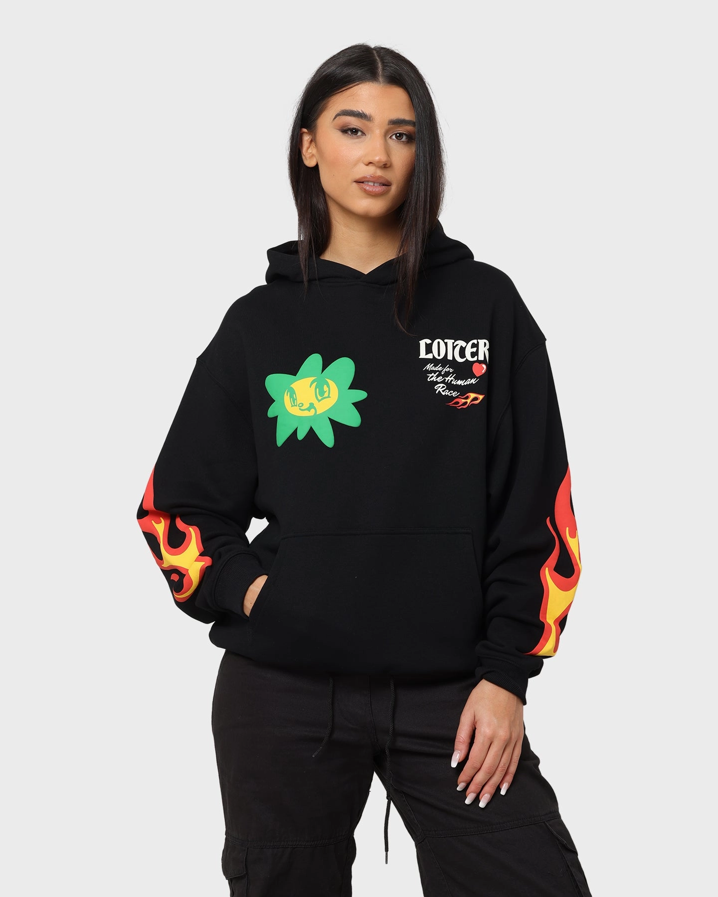 Loiter Euphoric Hoodie Black Patched Stole