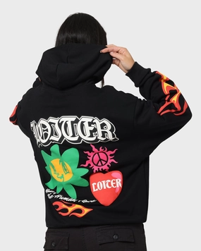 Loiter Euphoric Hoodie Black Light Shell Stretch Panels