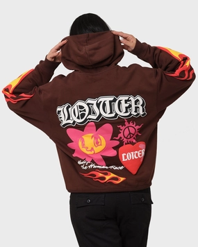 Loiter Euphoric Hoodie Brown suitable for indoor activities