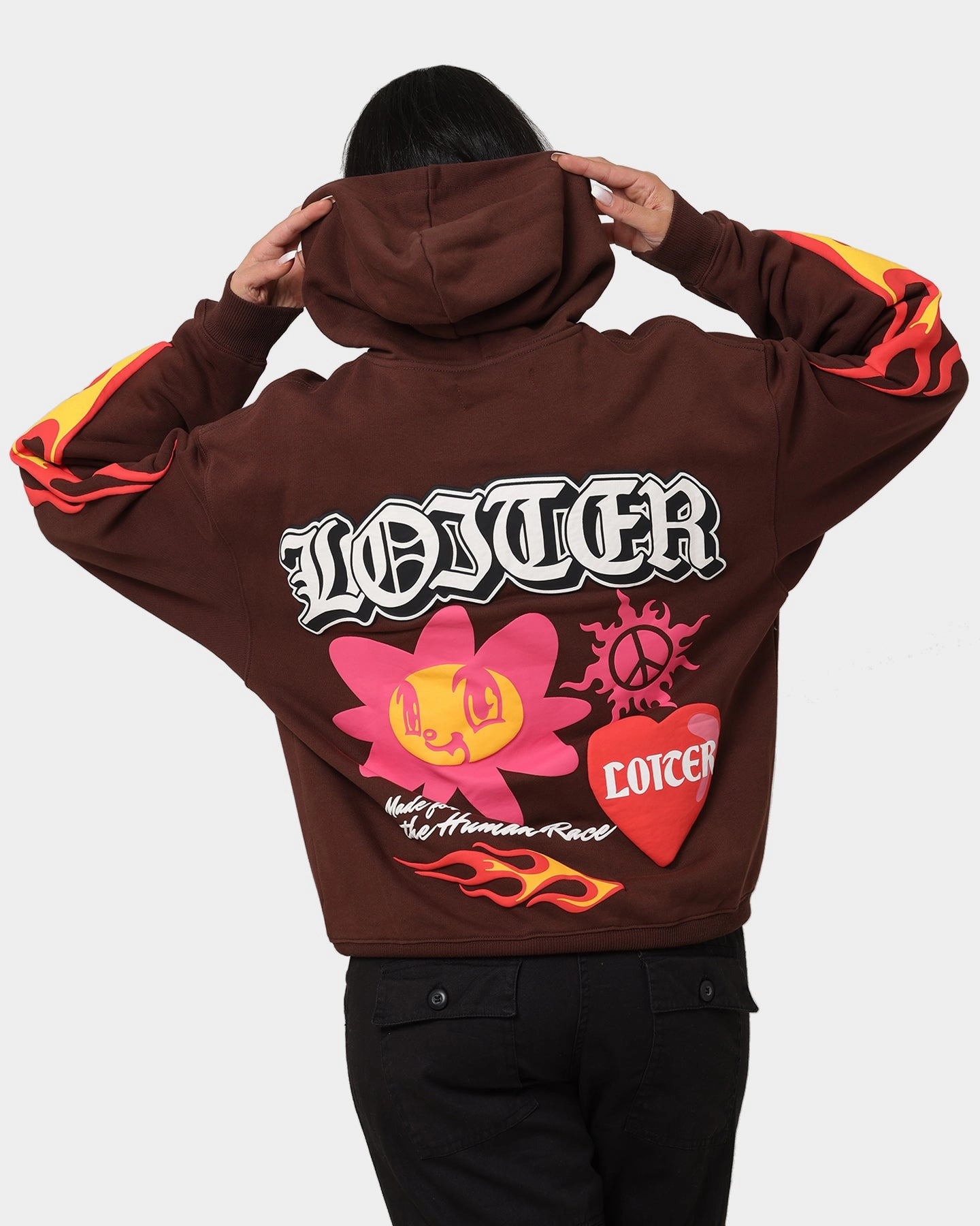 Loiter Euphoric Hoodie Brown suitable for indoor activities