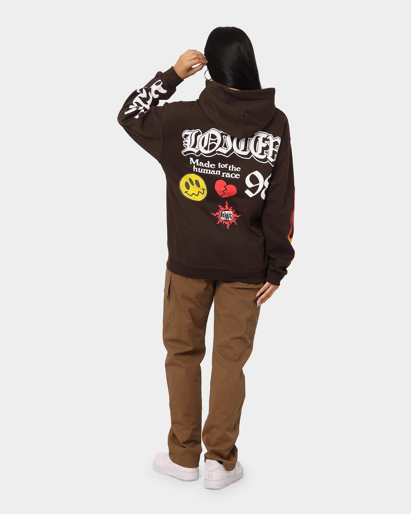 Loiter Euphoric Multi Logo Hoodie Brown Feedback