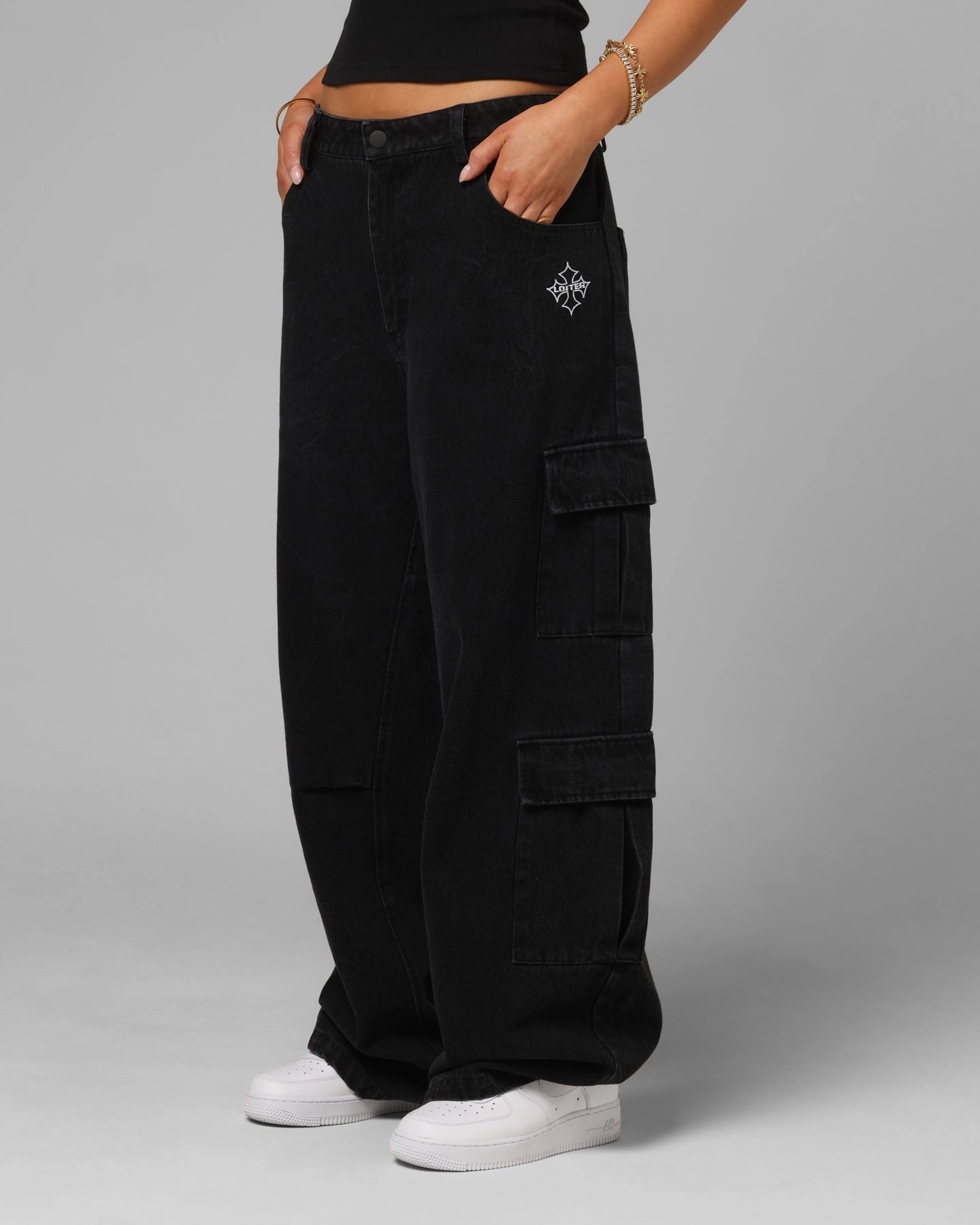 Low Profile Design Loiter F-16 Balloon Cargo Pants Black