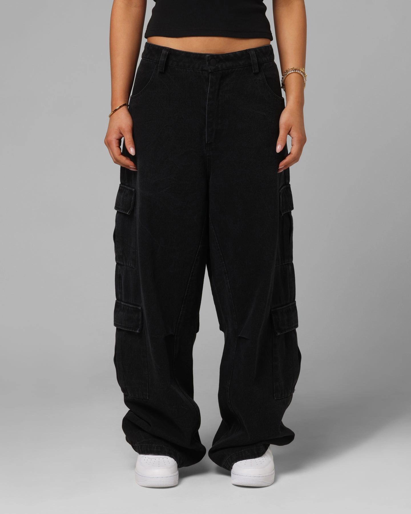 Loiter F-16 Balloon Cargo Pants Black Modular Attachment Smart Layering