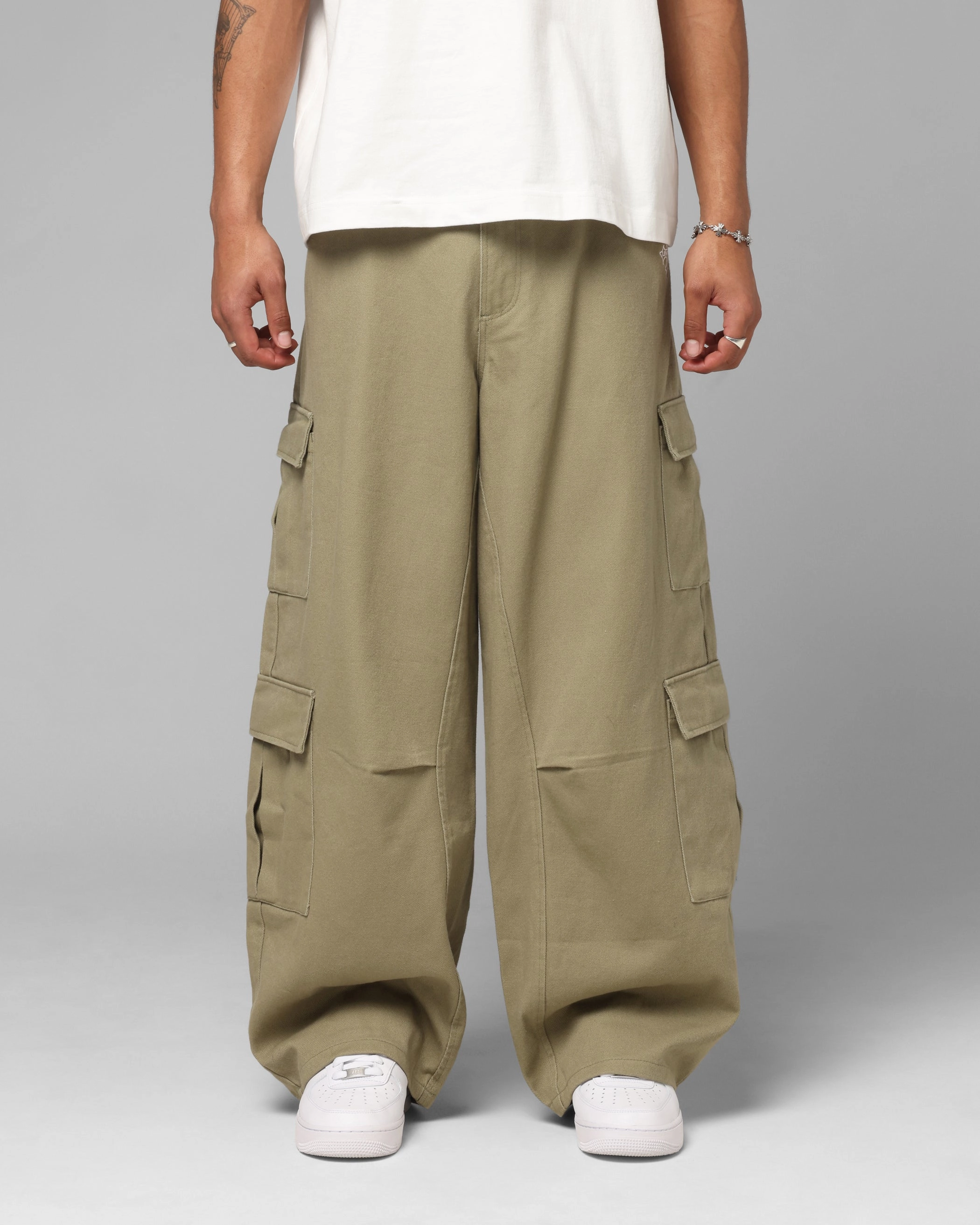 HiddenDrawcord Loiter F-16 Balloon Cargo Pants Khaki