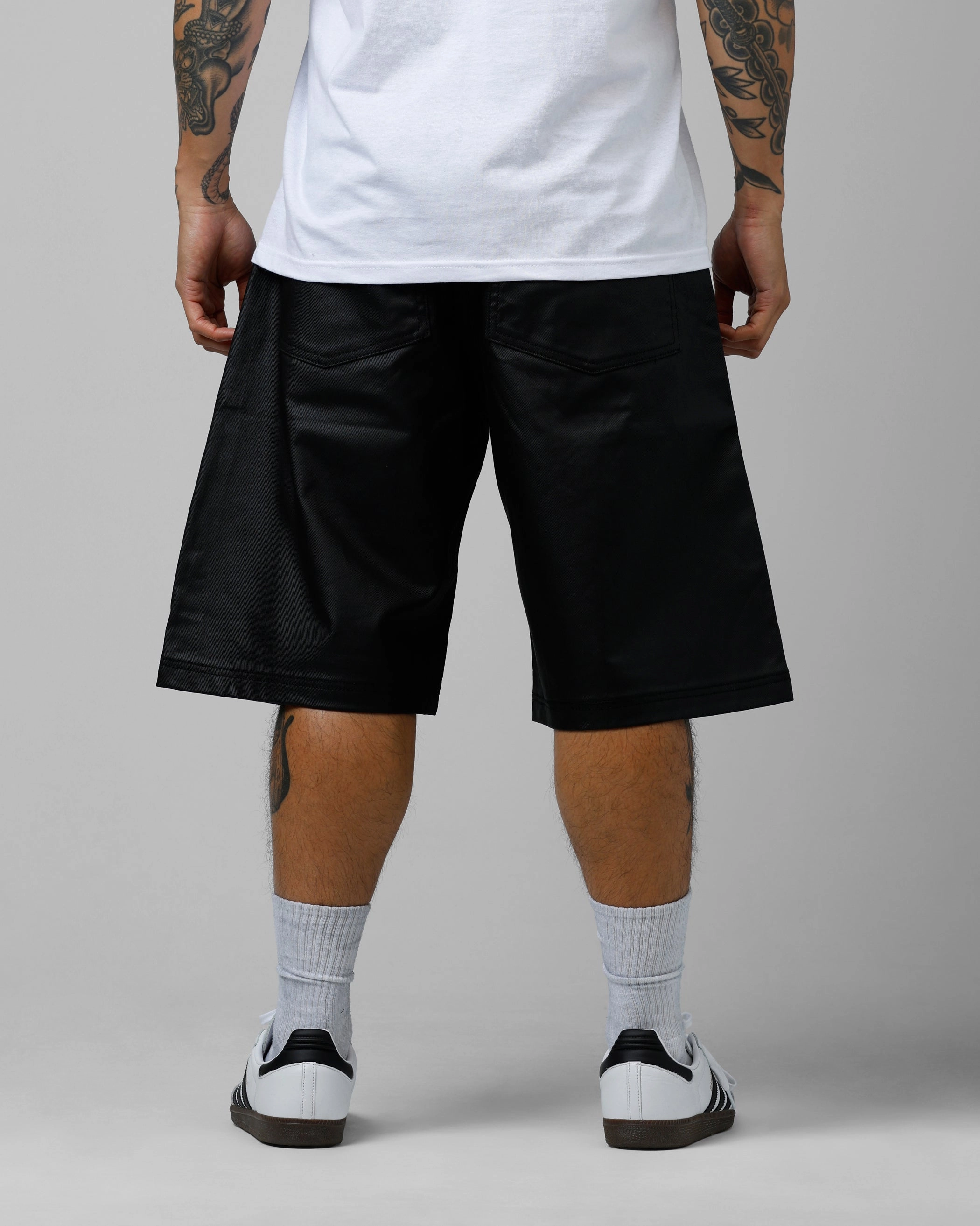 Father's Day gift Adjustable Waistband Loiter F-16 Denim Jorts Black