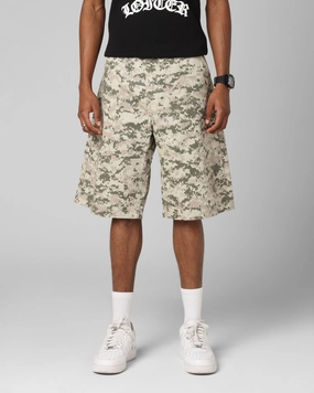 Loiter F-16 Denim Jorts Digi Camo Sporty Comfort shrink - resistant