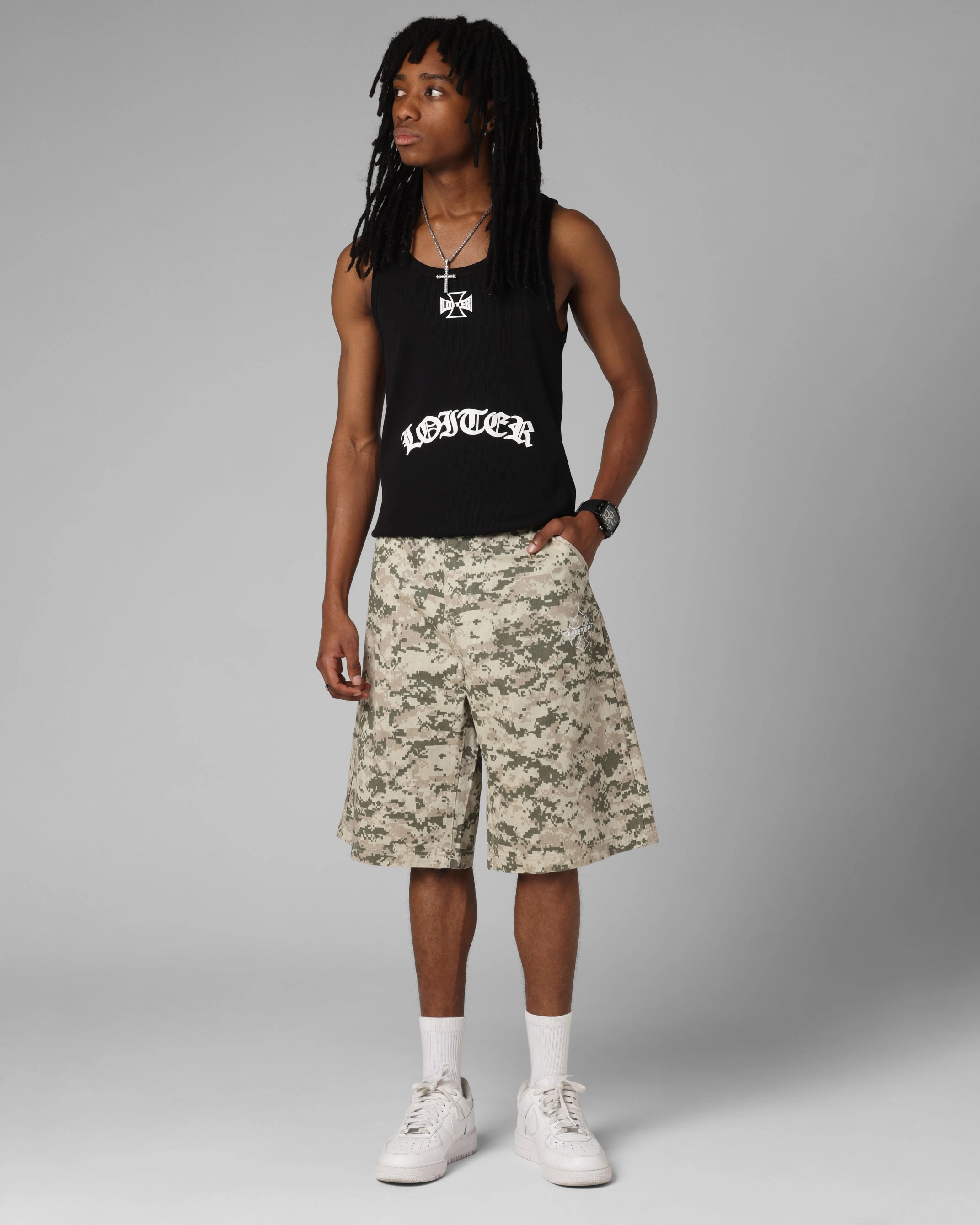 Loiter F-16 Denim Jorts Digi Camo summer shorts Sweat Resistant Fabric