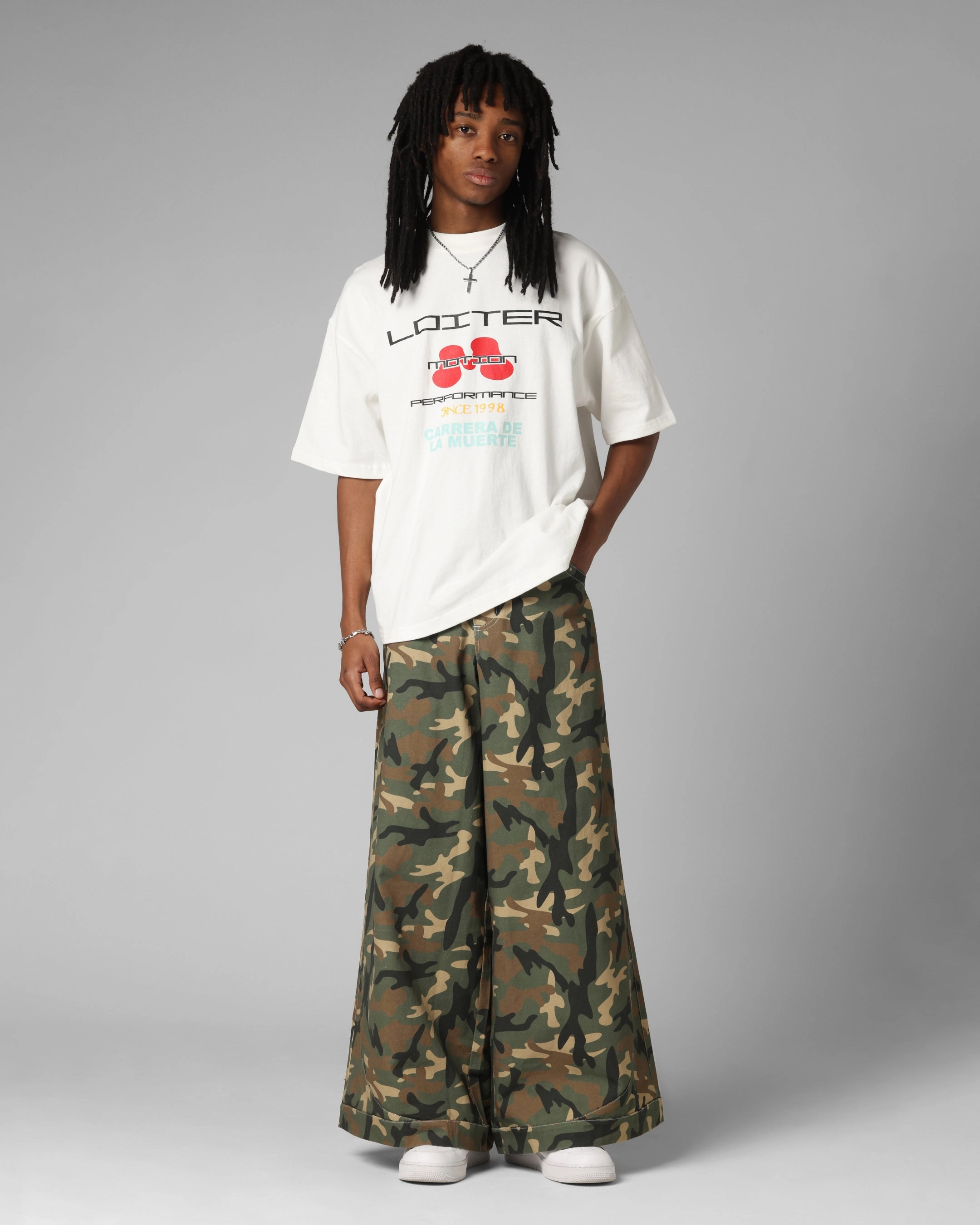 Loiter F-22 Raver Jeans Woodland Camo Active Fit Slim Family Style Daily Wear
