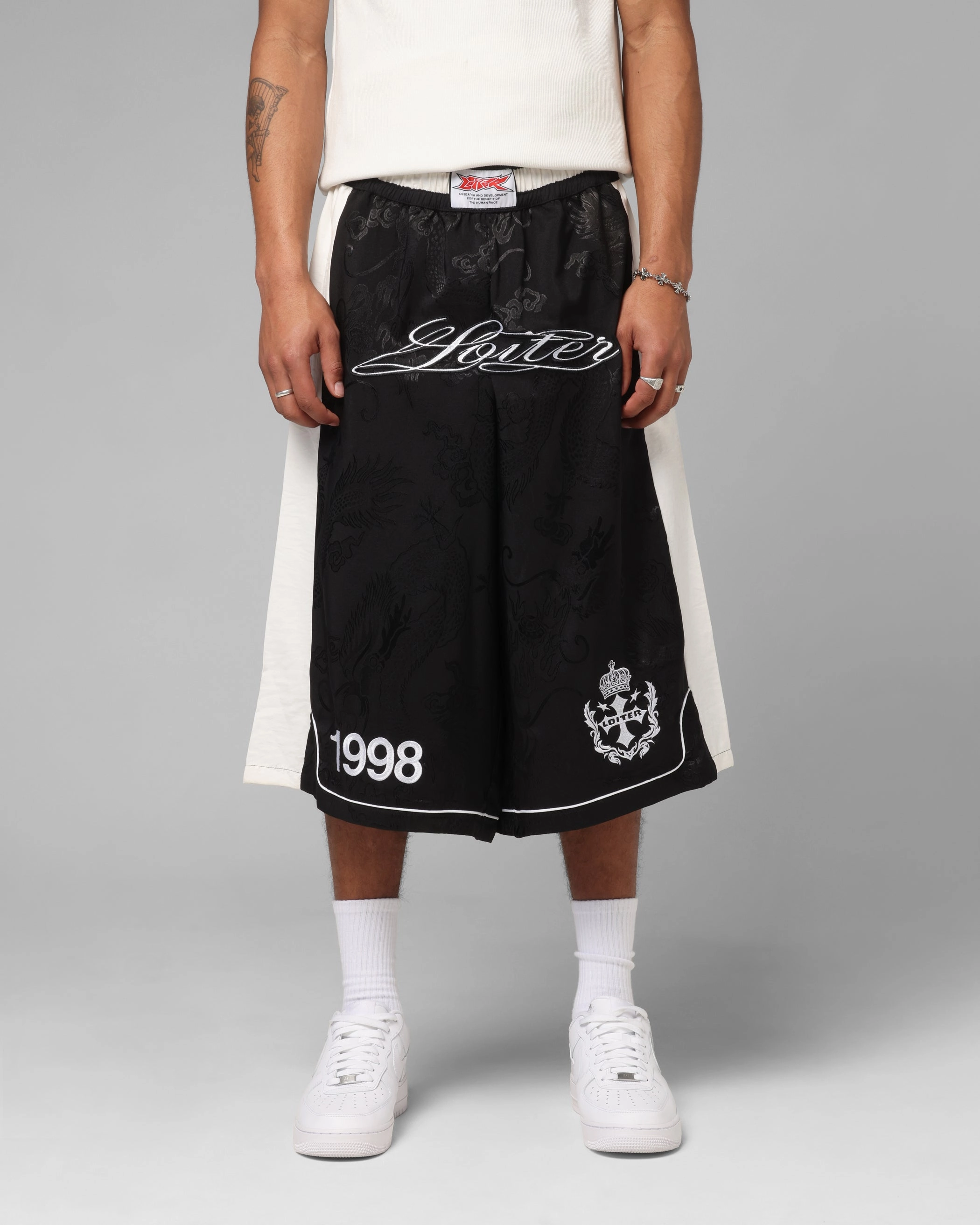 Loiter Fight Club 3 Quarter Shorts Black back-to-school