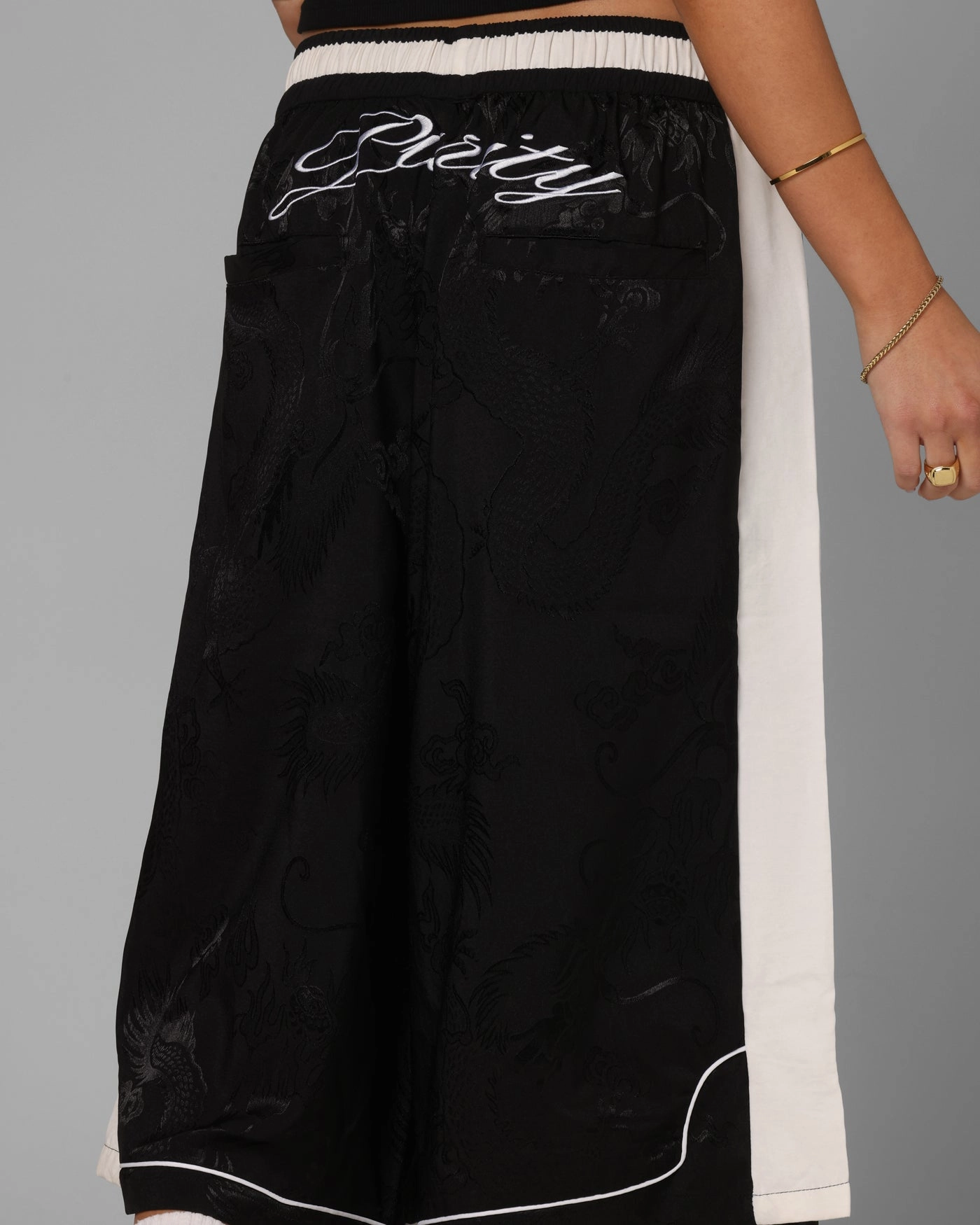 Flexible Gusset Hypoallergenic Lining Loiter Fight Club 3 Quarter Shorts Black