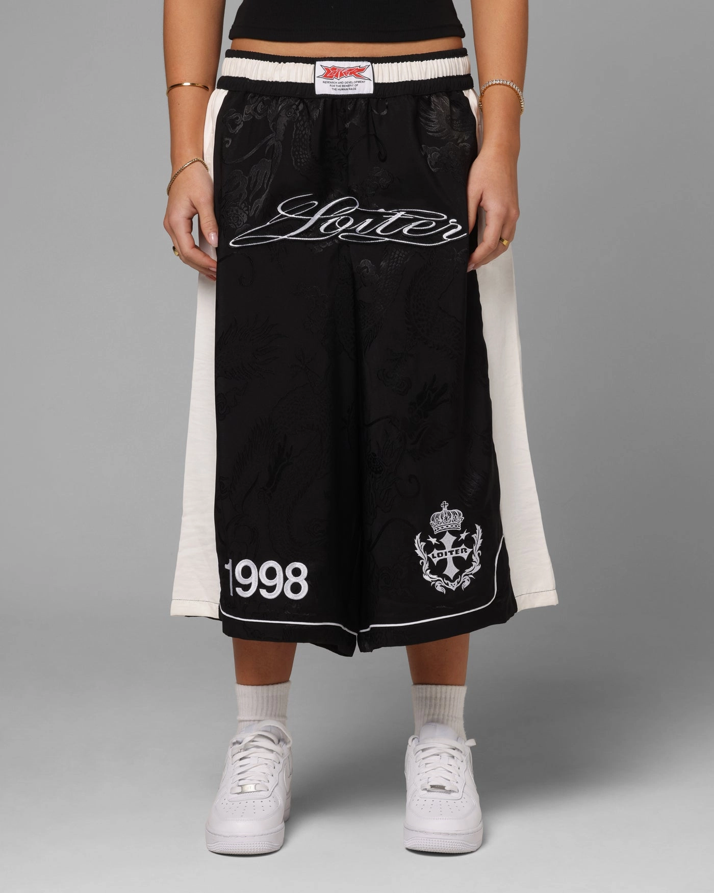 Anti Pilling Surface Loiter Fight Club 3 Quarter Shorts Black