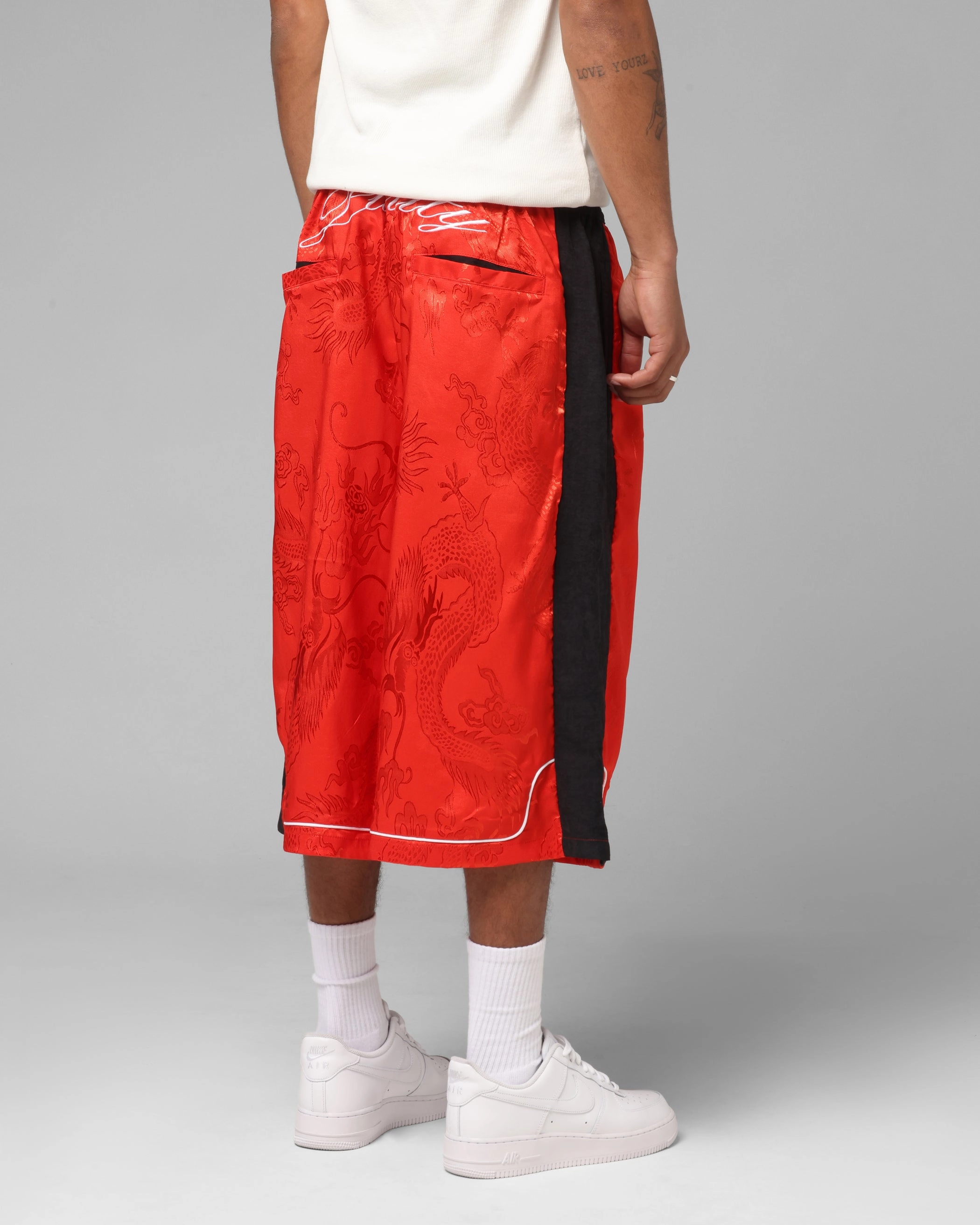 EcoFriendlyMaterials Hassle free maintenance Loiter Fight Club 3 Quarter Shorts Red