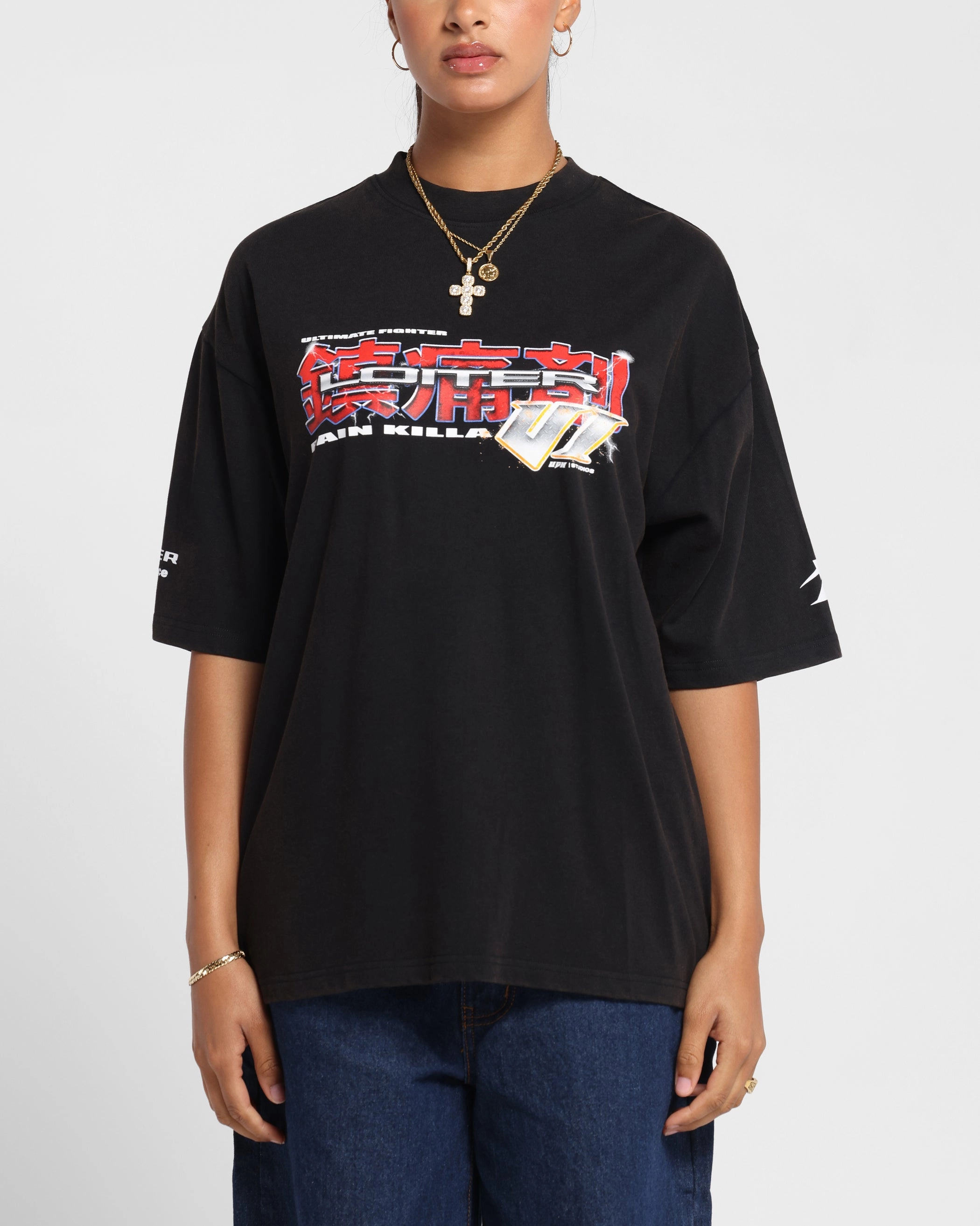 Loiter Fighter Vintage T-Shirt Vintage Black Office Attire Chic Comfort