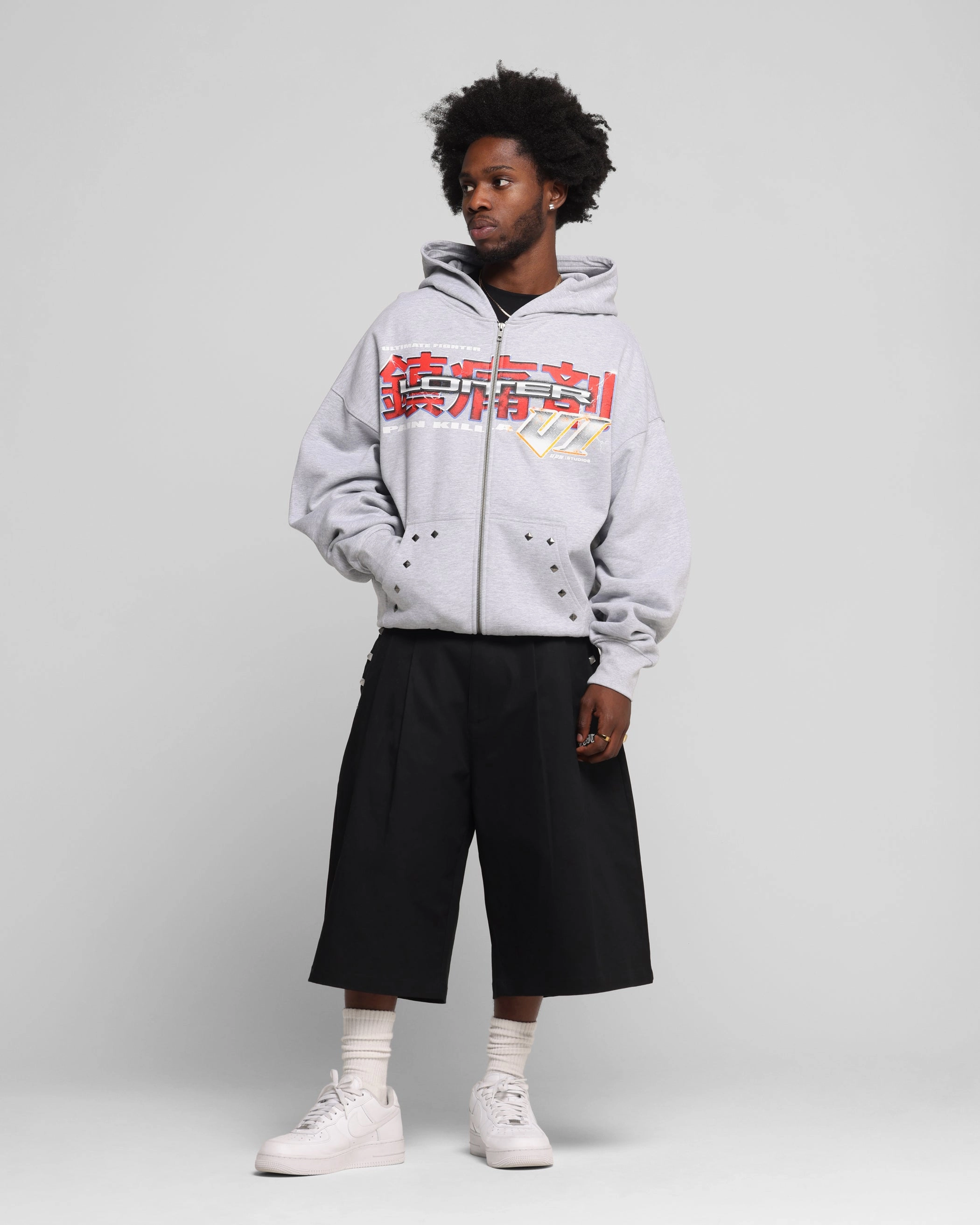 all - terrain Loiter Fighter Zip Hoodie Grey