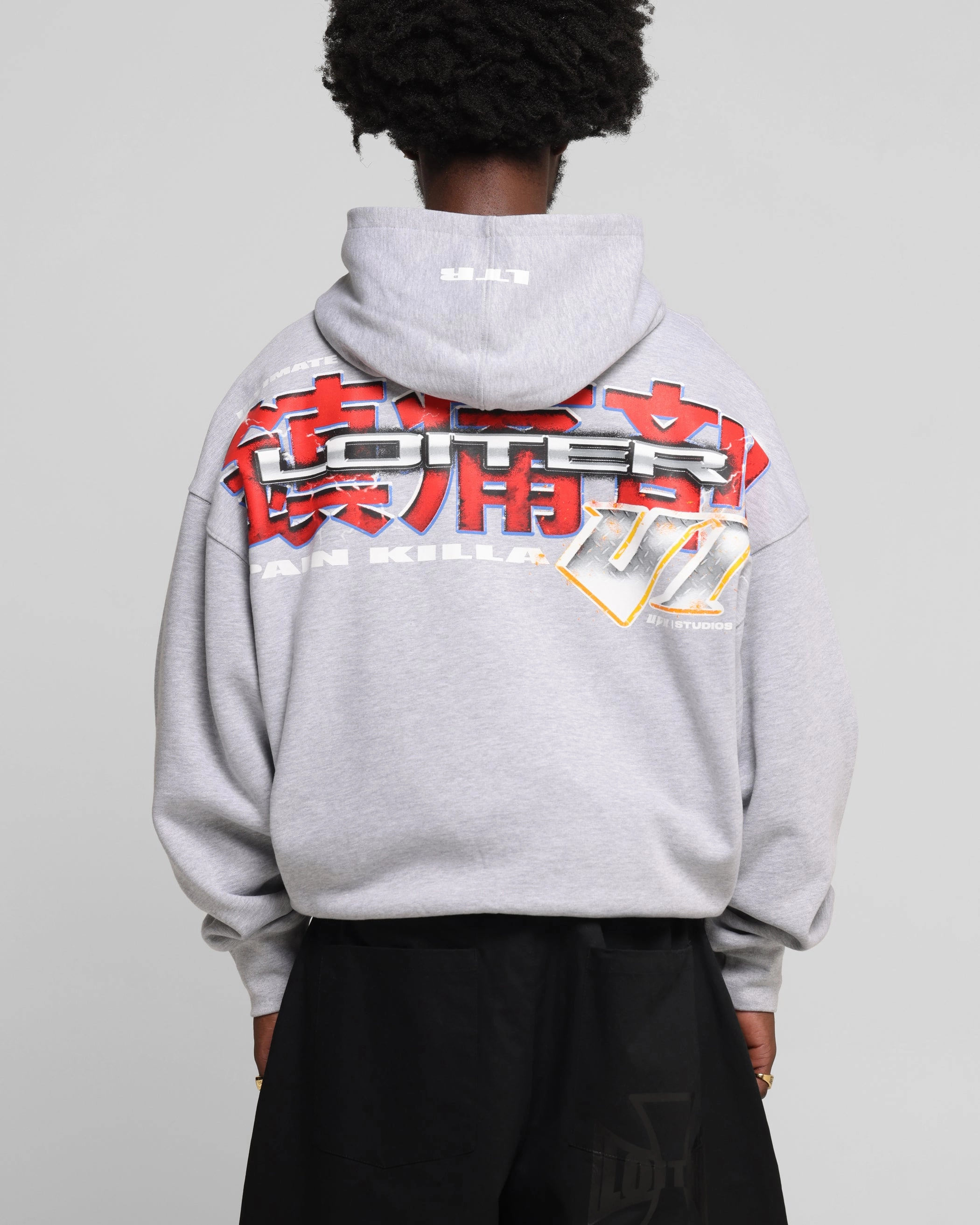 humid environment Anti - wear Loiter Fighter Zip Hoodie Grey