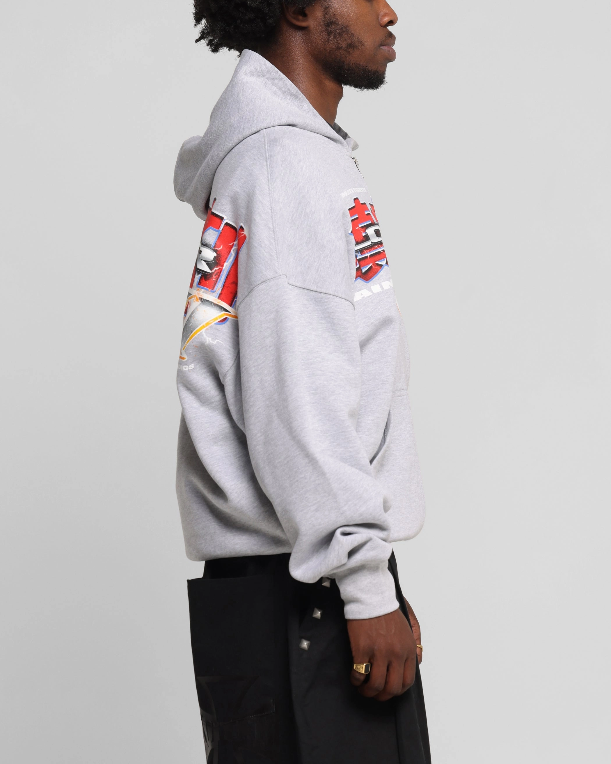 Loiter Fighter Zip Hoodie Grey Fresh Smooth
