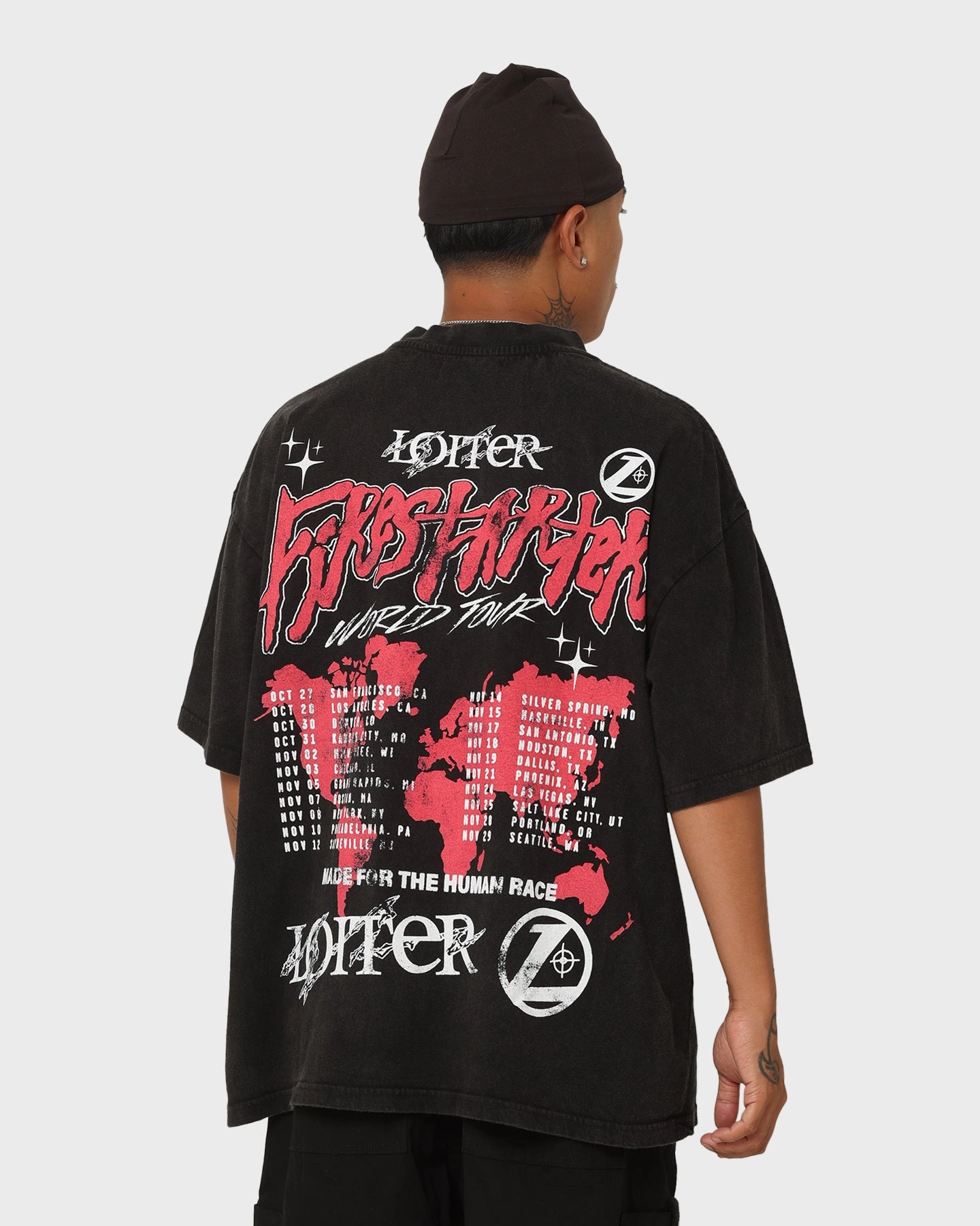 Loiter Firestarter Tour Vintage T-Shirt Vintage Black Everyday Comfort