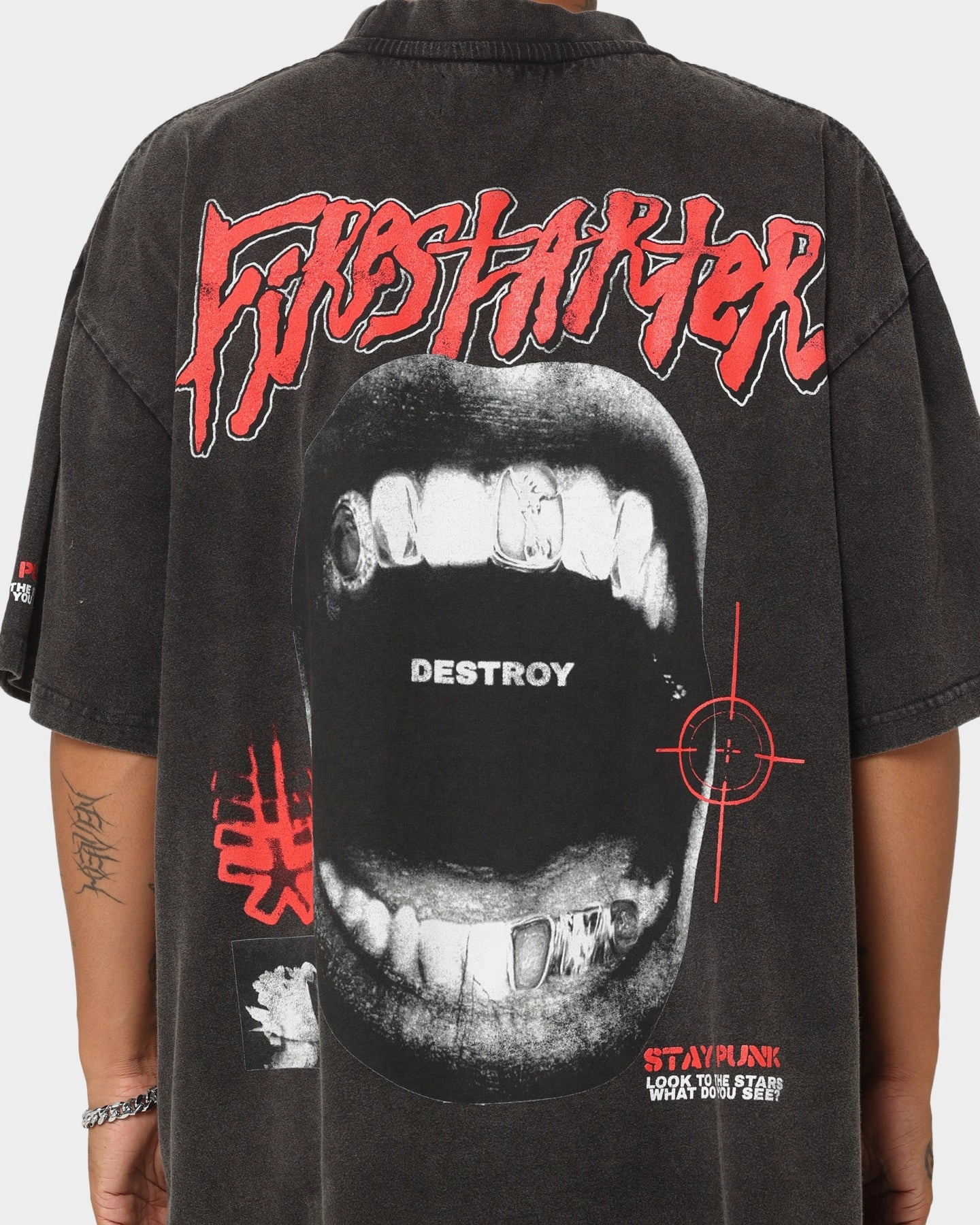 Outdoor Trend Look Sporty Top Loiter Firestarter Vintage T-Shirt Vintage Black