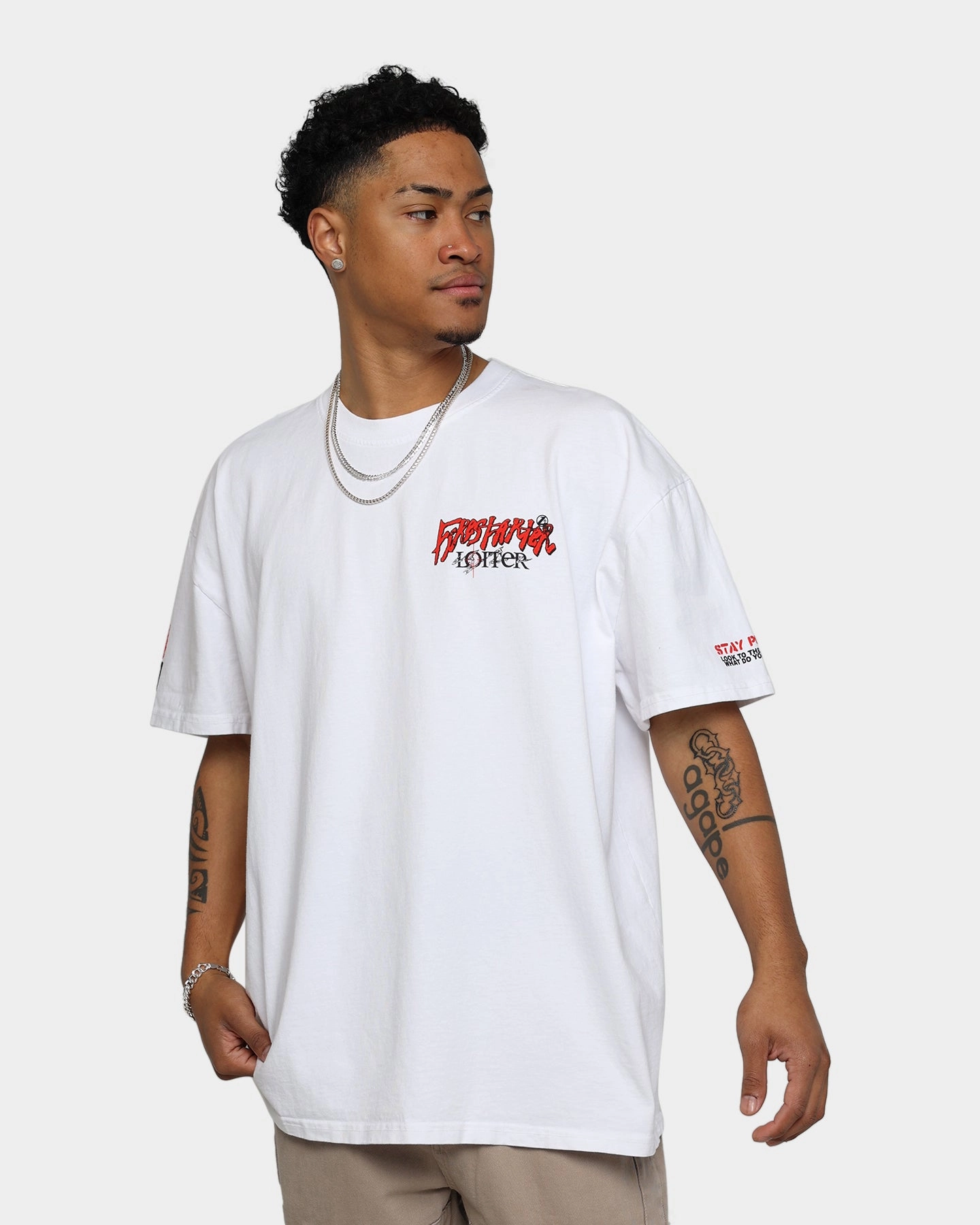 right size Loiter Firestarter Vintage T-Shirt White