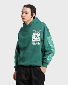 Loiter Fleur Hoodie Green Casual Outdoor Wear BondedFabric