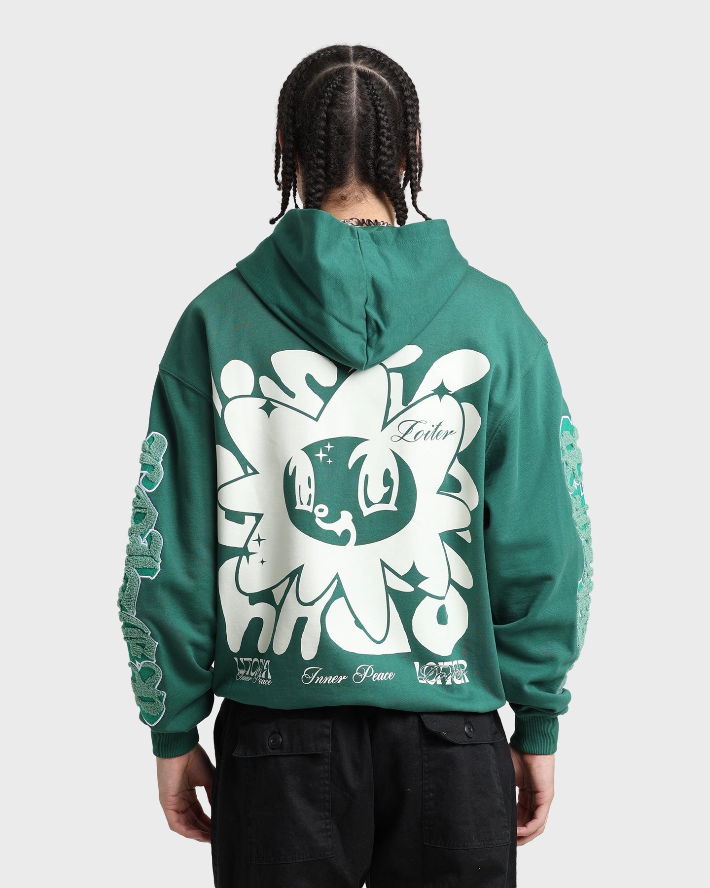 Loiter Fleur Hoodie Green Expose Free Motion Design