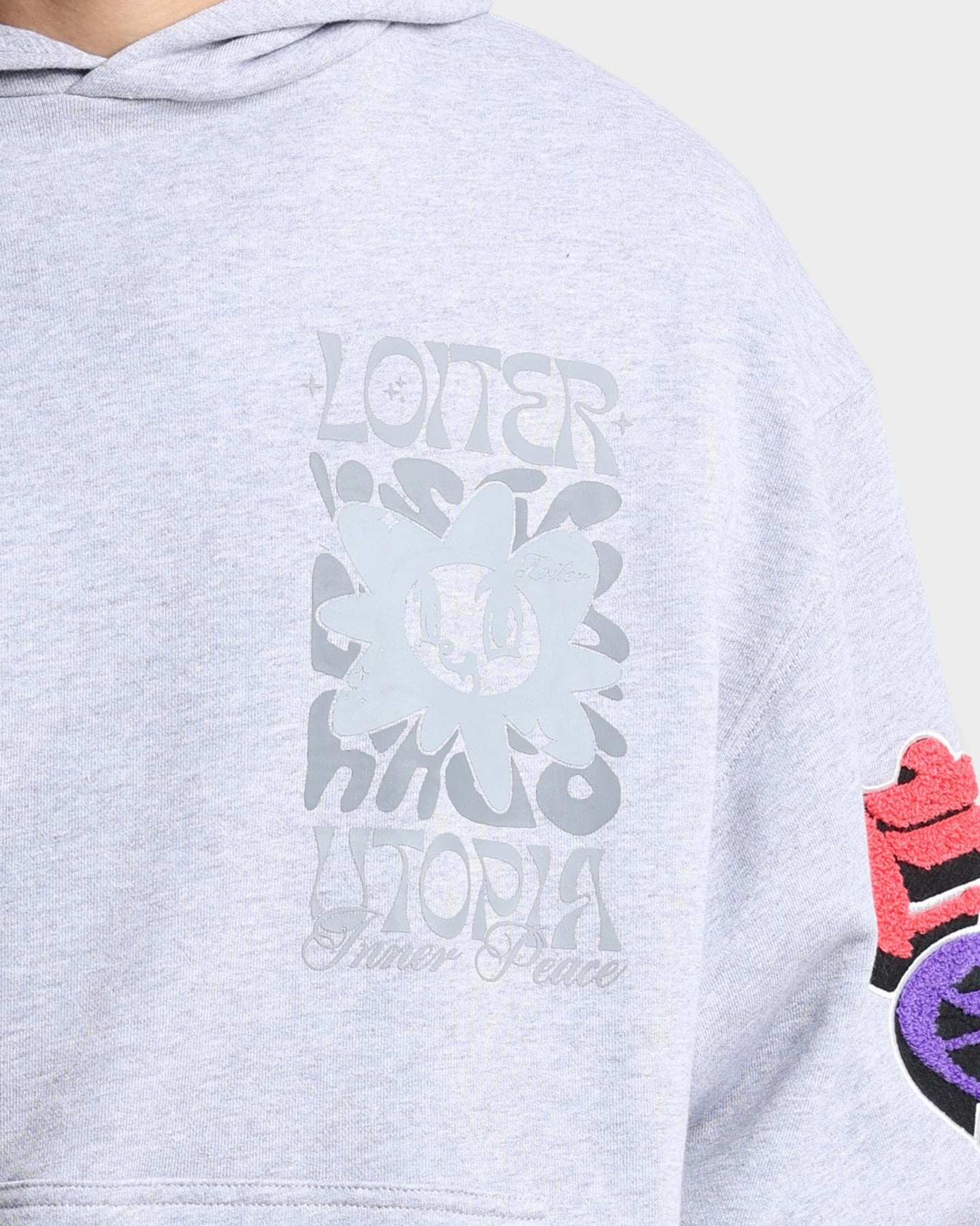 Loiter Fleur Hoodie Grey Lightweight Comfort Non Irritating Lining