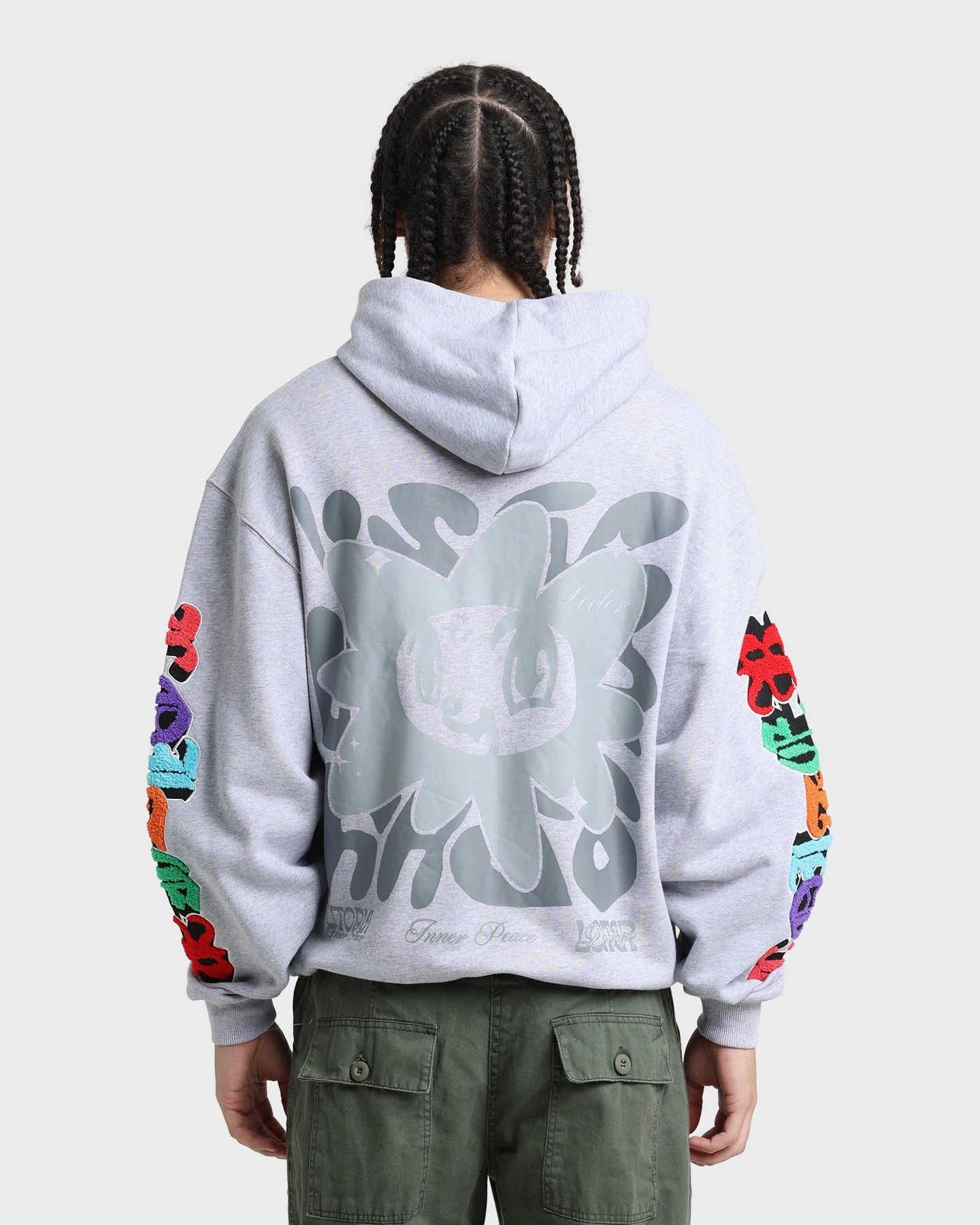 Gray Loiter Fleur Hoodie Grey