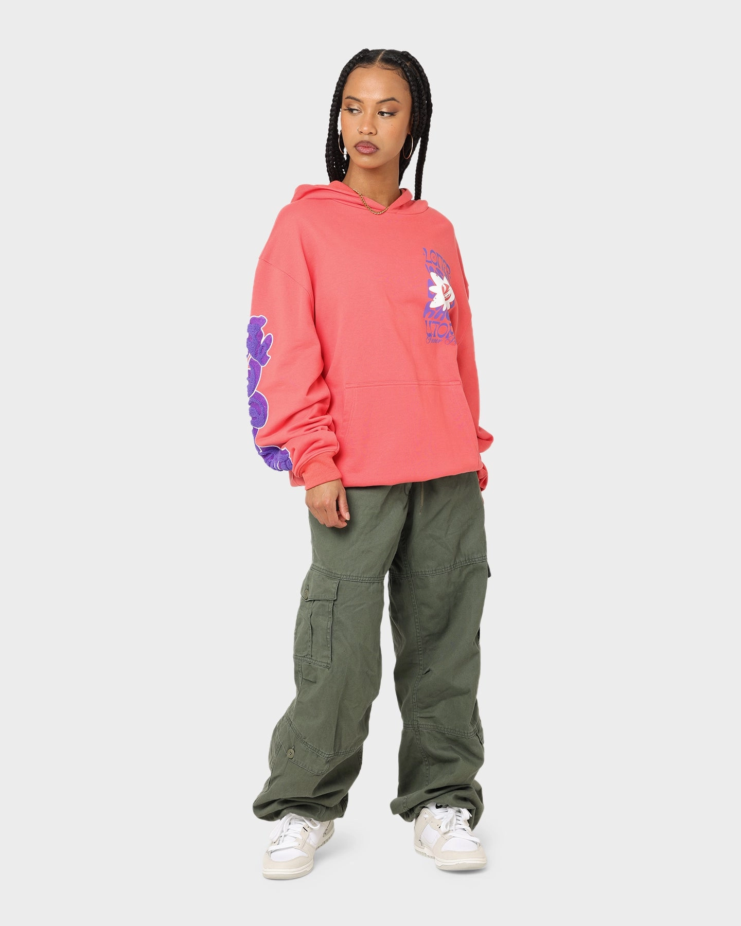 Card Hearing-aid Loiter Fleur Hoodie Pink