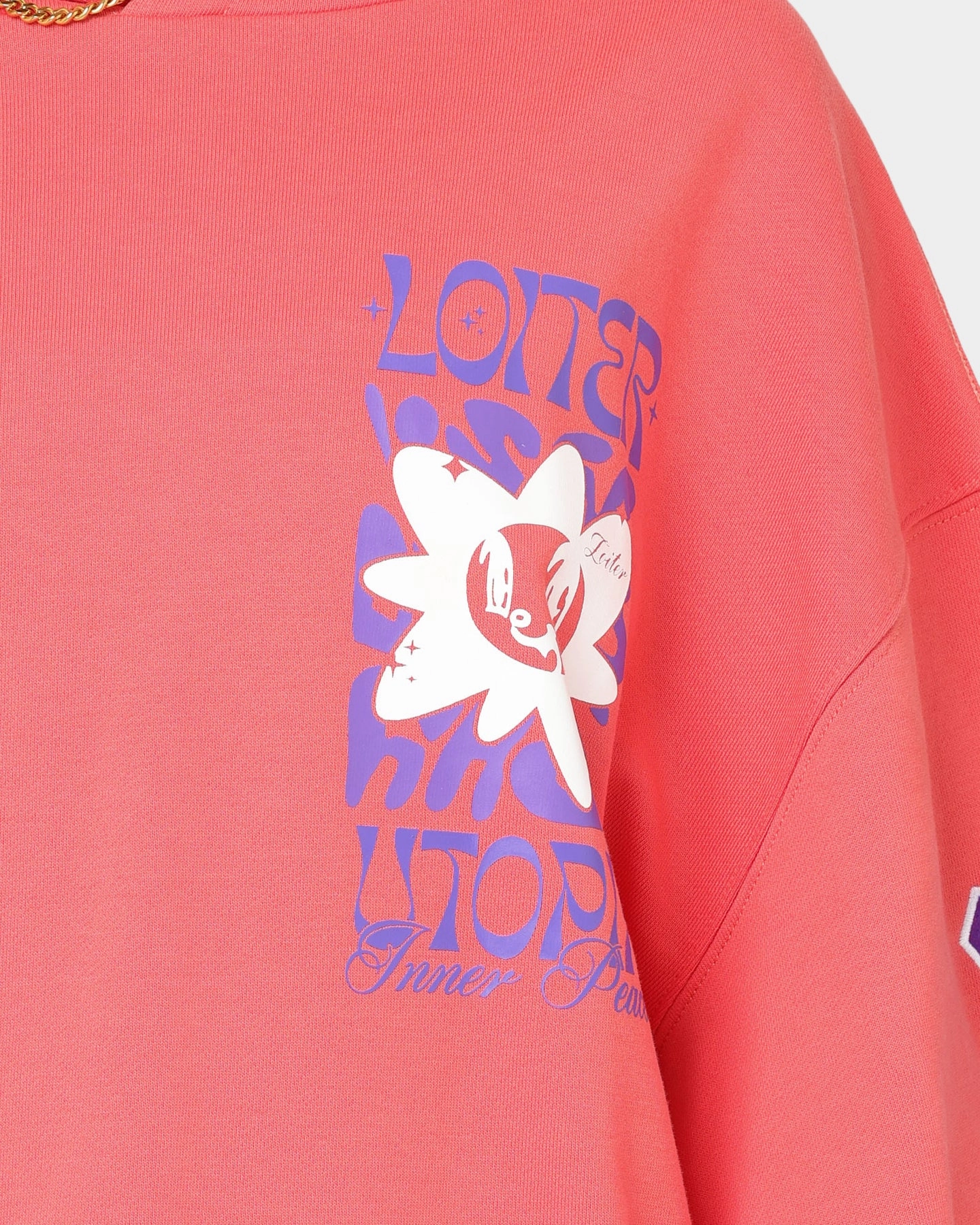 Anti Static Finish Loiter Fleur Hoodie Pink