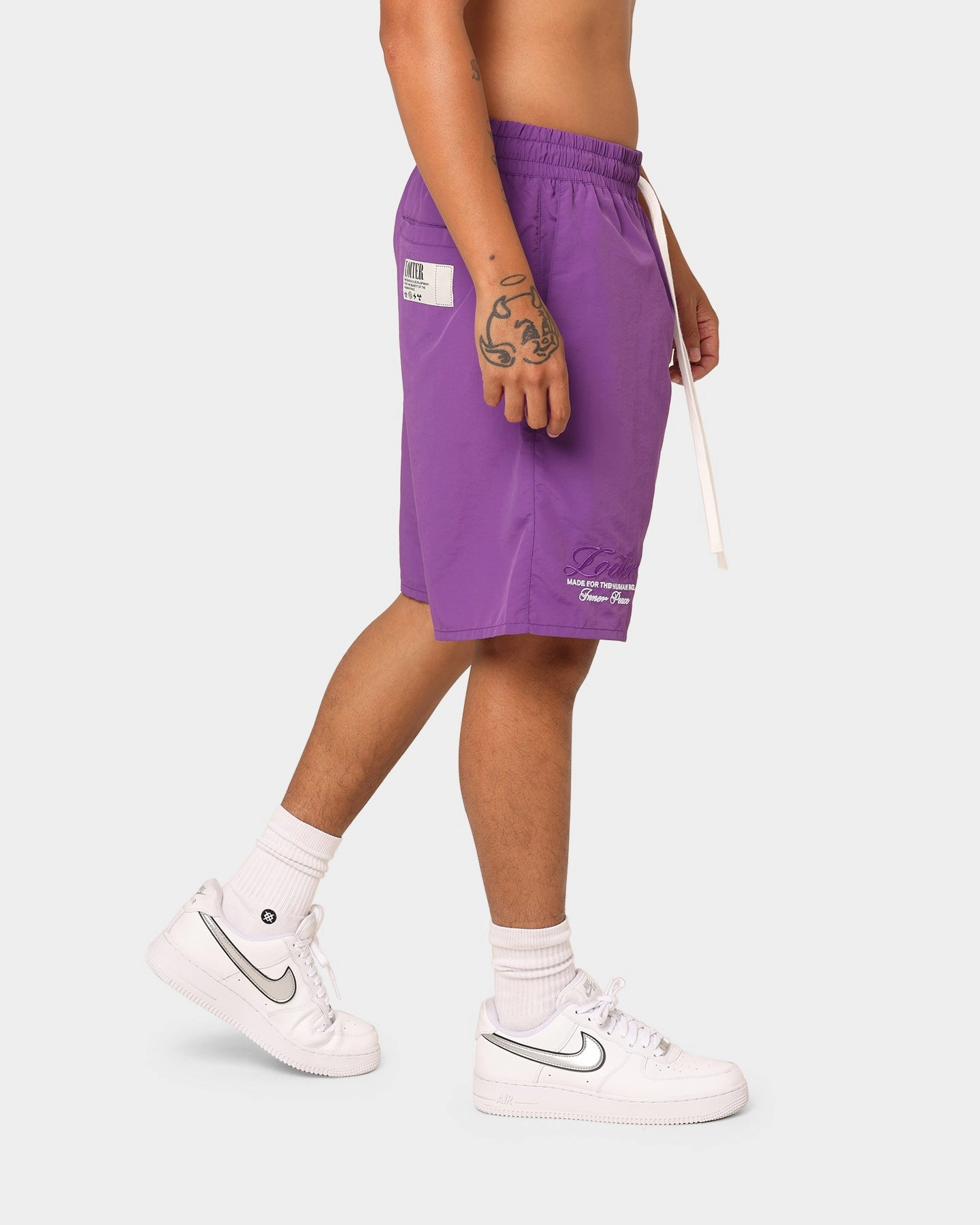 Stretchy Hemline Loiter Forbidden Walk Shorts Purple