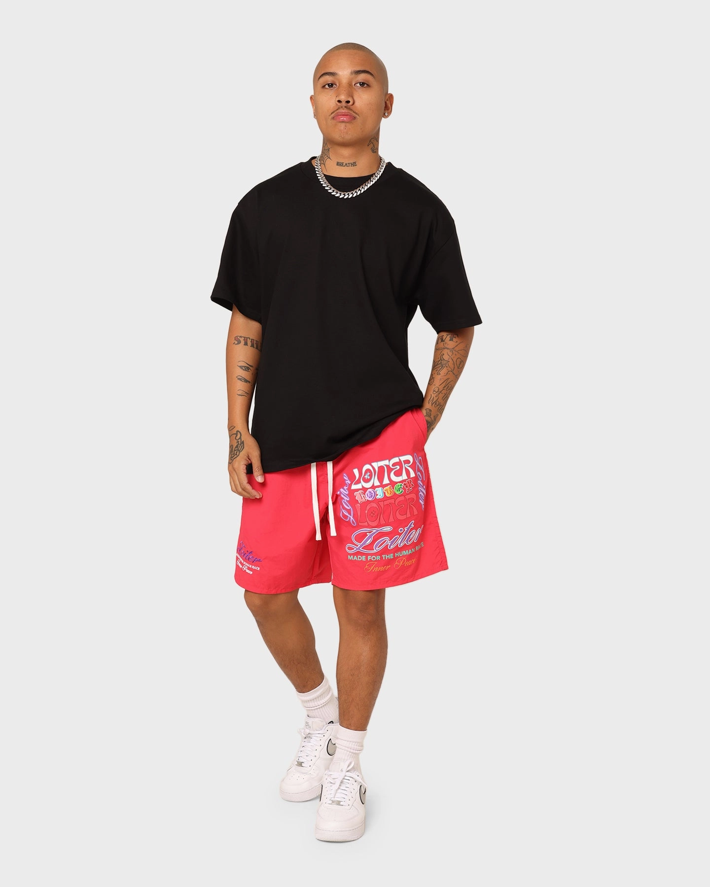 Loiter Forbidden Walk Shorts Red Low-waisted Cargo Pockets