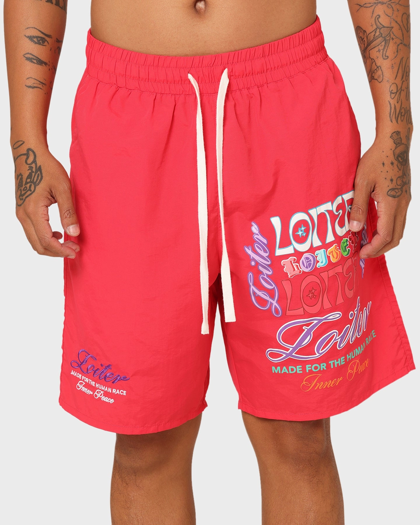 Loiter Forbidden Walk Shorts Red Low Profile Closure System