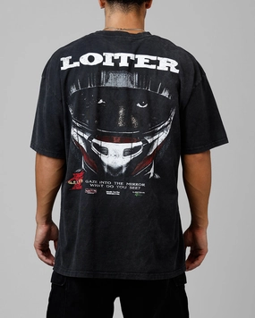 Loiter Formula Vintage T-Shirt Black Acidwash Chill Design