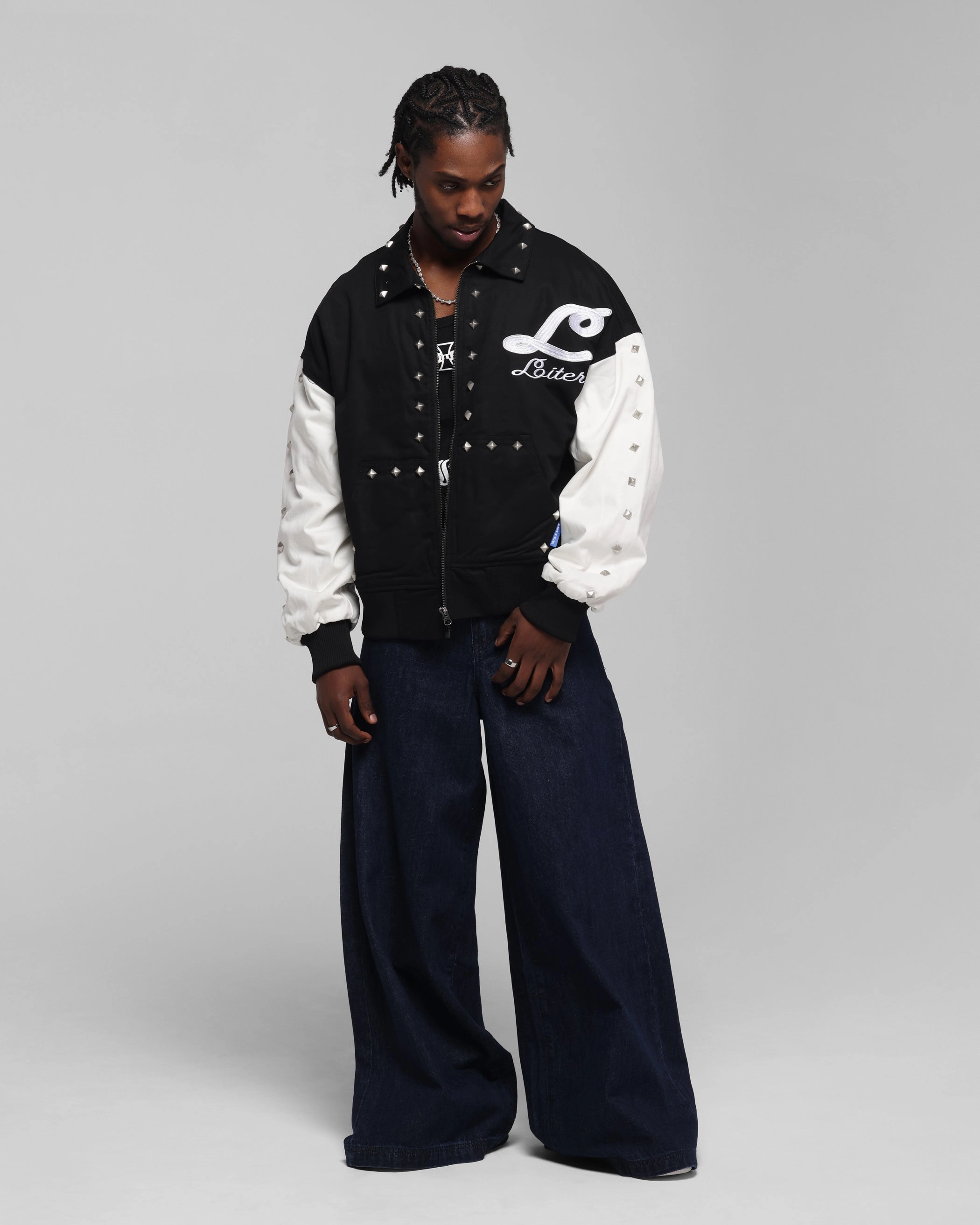 Polyfill Layer Integration Work Layer Loiter Frontier Varsity Jacket Black/Off White