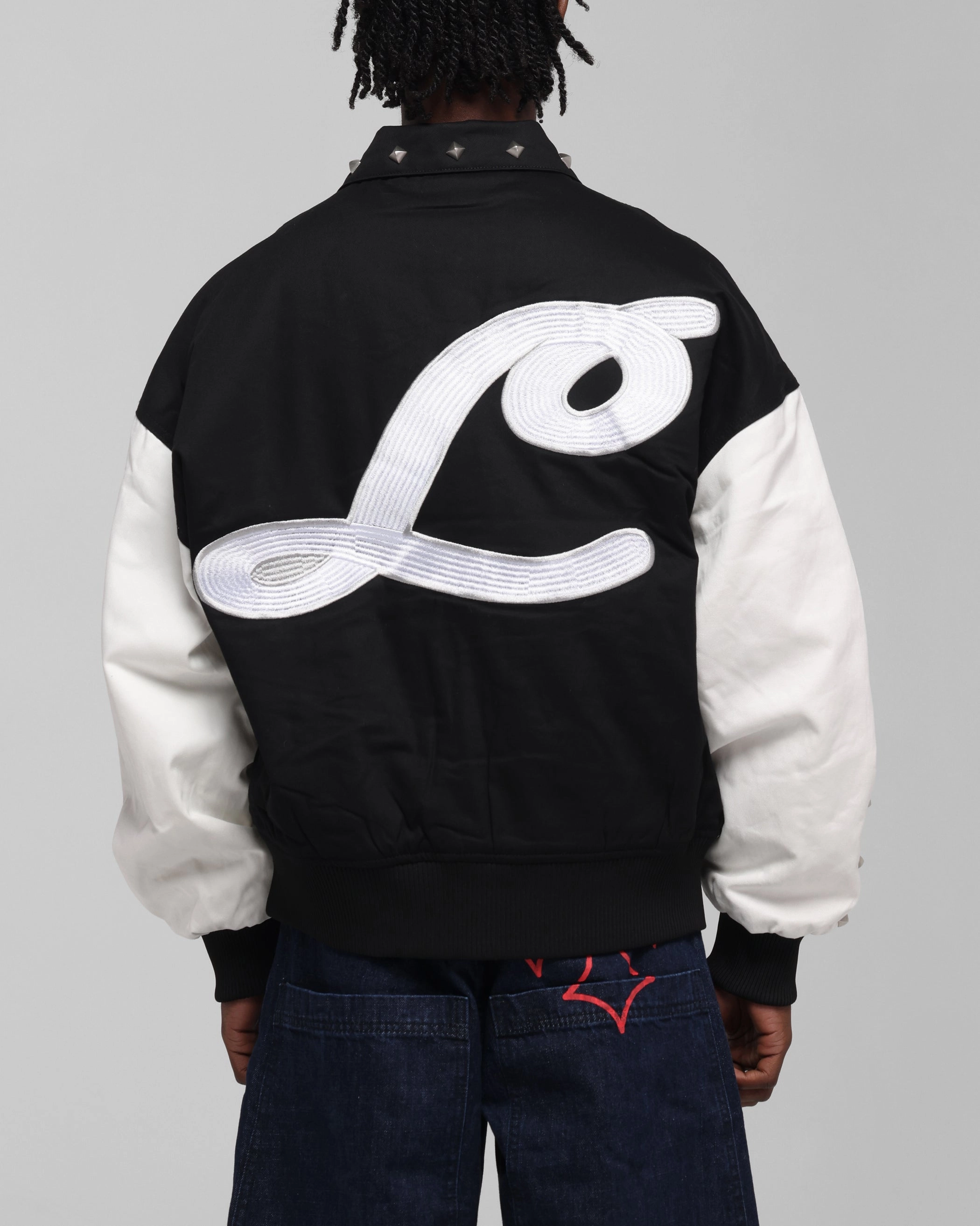 Loiter Frontier Varsity Jacket Black/Off White Lightweight Packable Build
